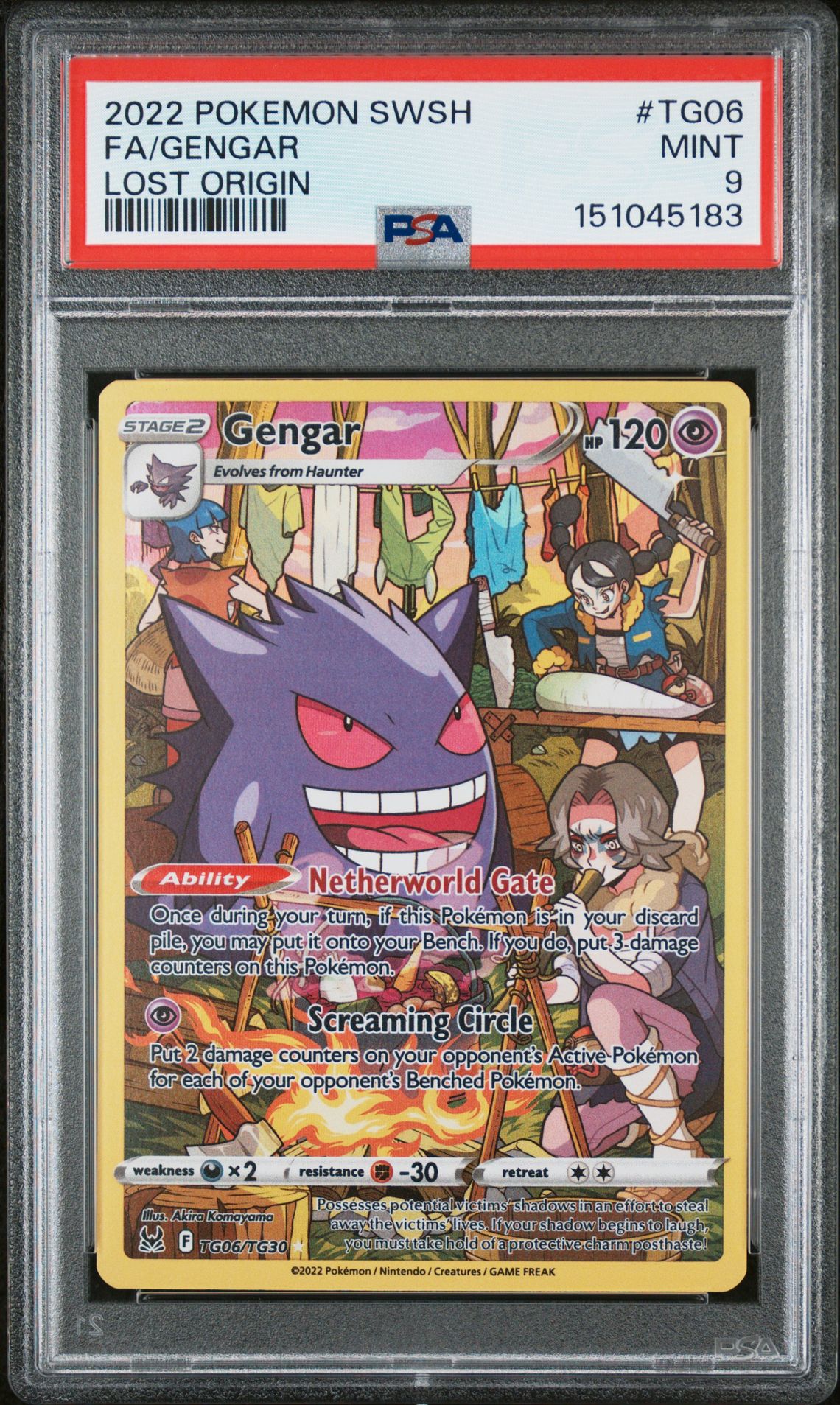 2022 Pokemon Sword & Shield Lost Origin Fa/Gengar #Tg06 (Lost Origin) Mint 9 front