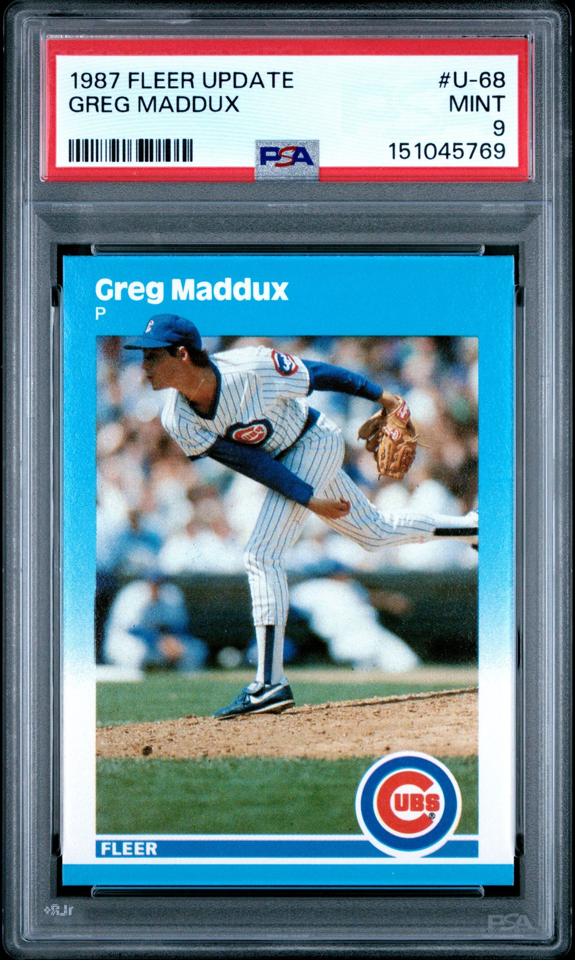 1987 Fleer Update Greg Maddux #U-68 Mint 9 front