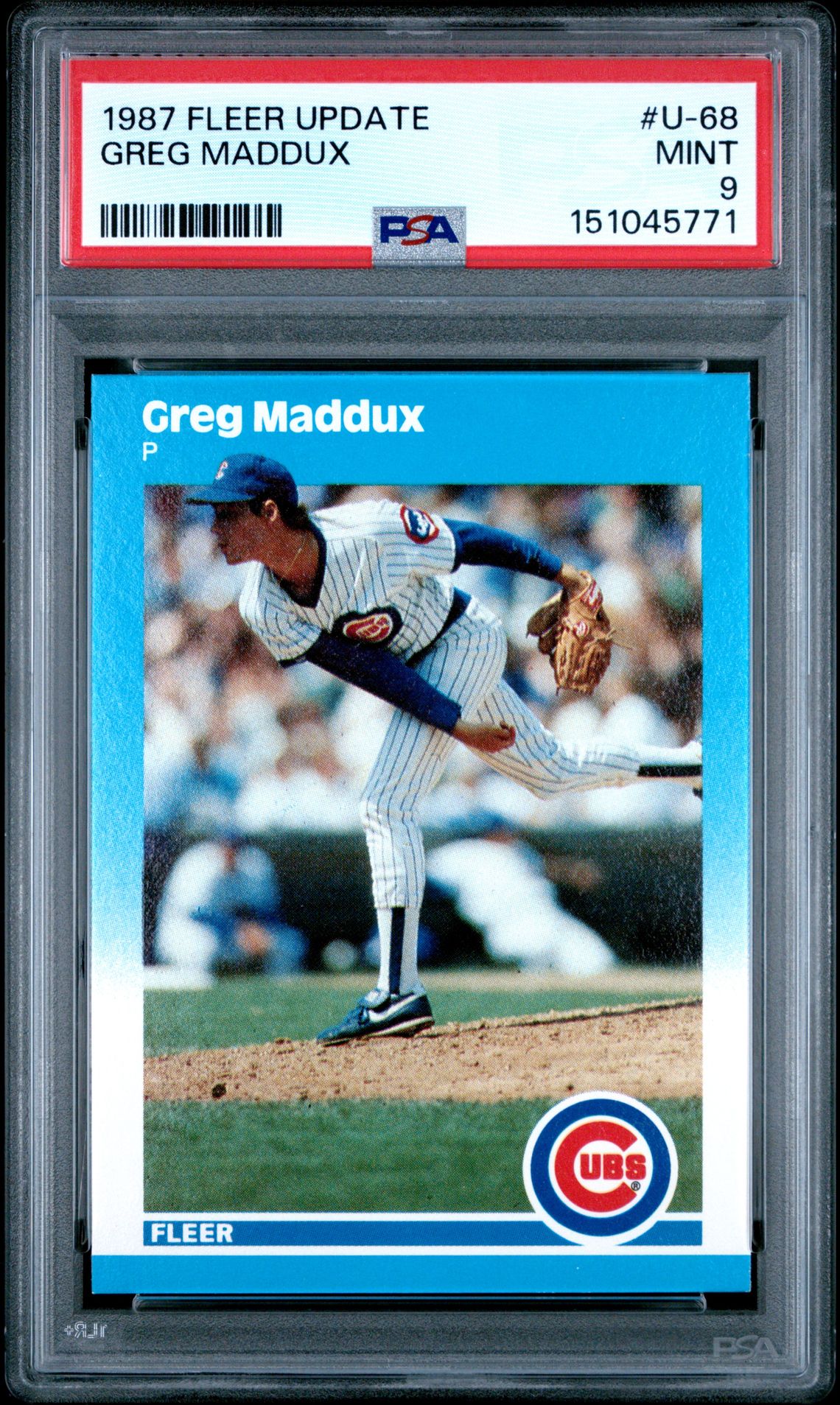1987 Fleer Update Greg Maddux #U-68 Mint 9 front