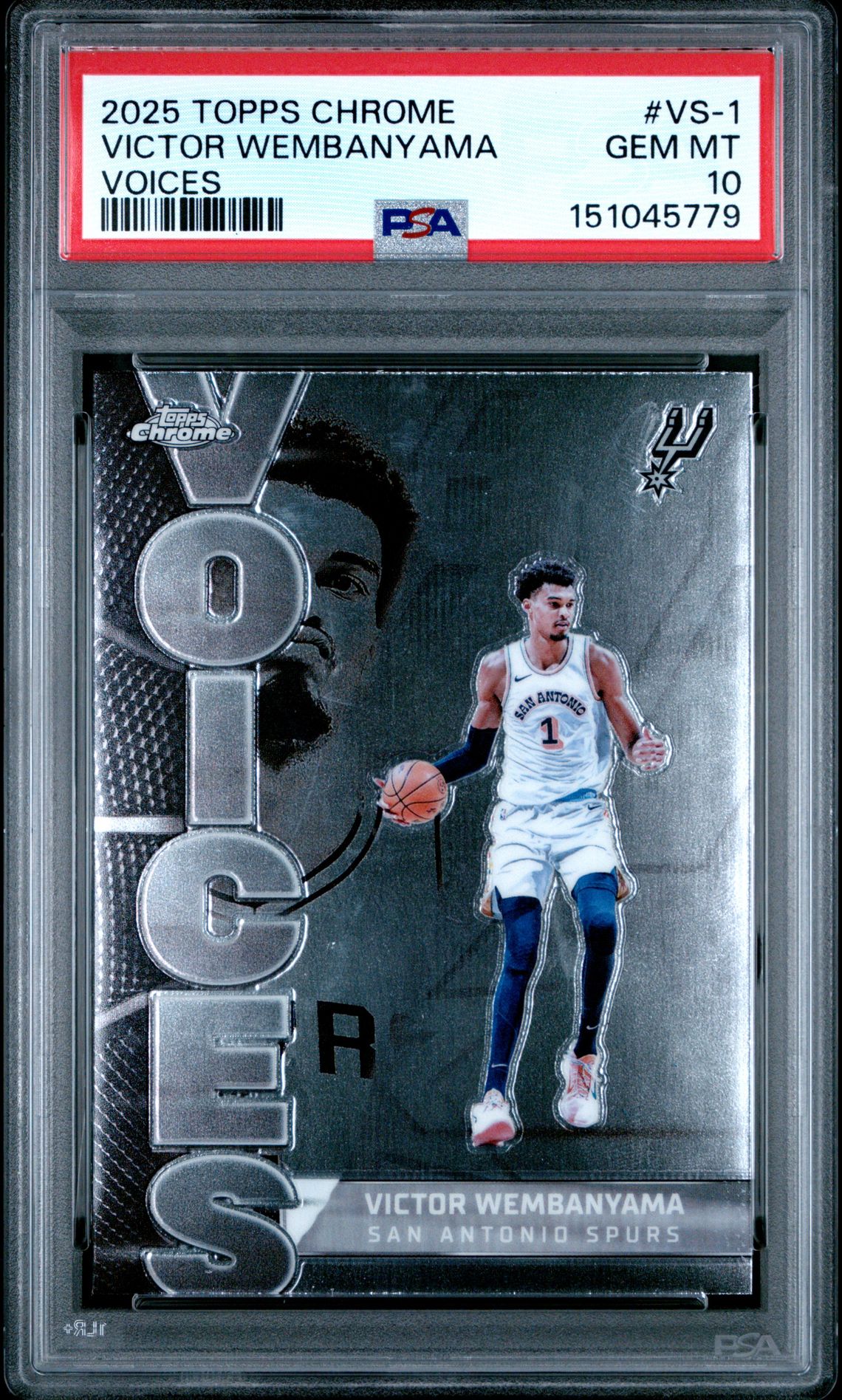 2025 Topps Chrome Voices Victor Wembanyama #Vs-1 Gem Mt 10 front