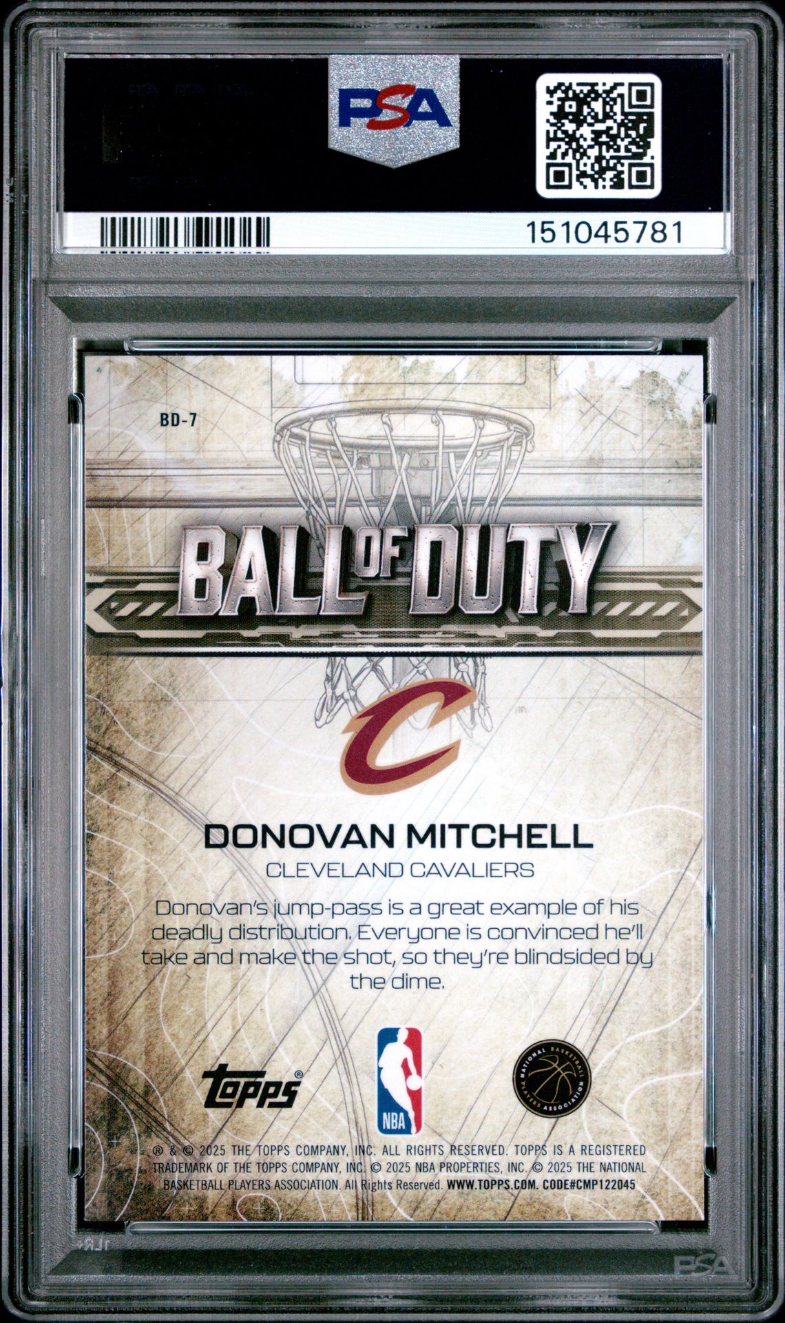 2025 Topps Chrome Ball Of Duty Donovan Mitchell #Bd-7 (Ball Of Duty-Raywave) Mint 9 back