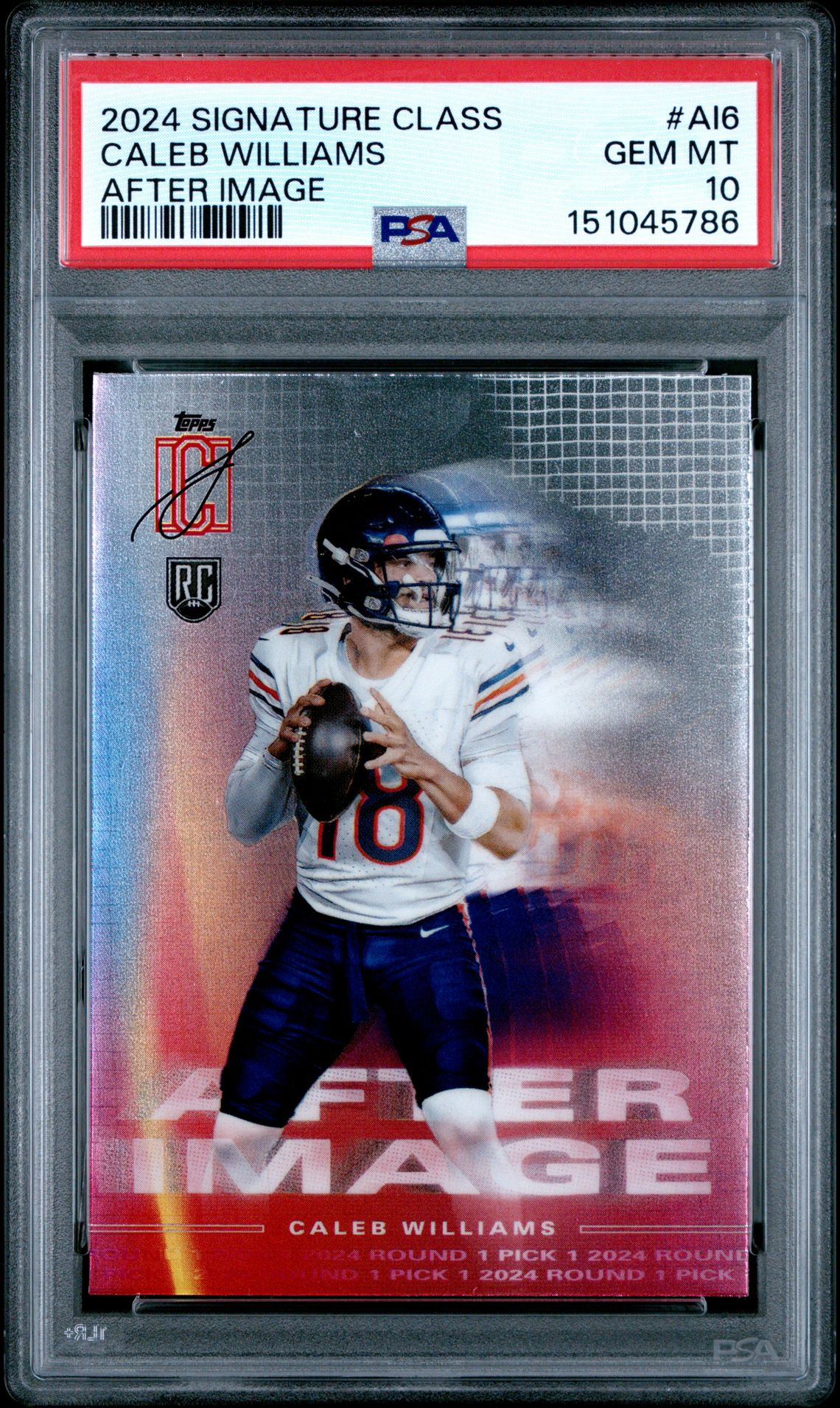 2024 Topps Signature Class After Image Caleb Williams #Ai6 Gem Mt 10 front