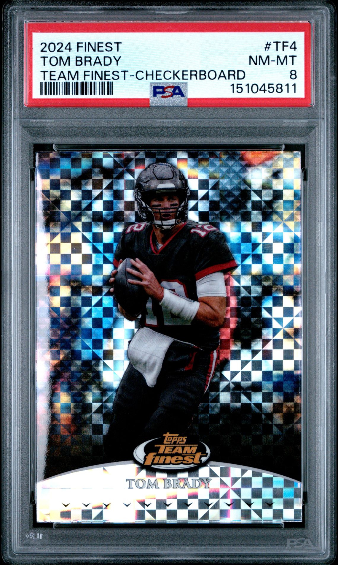 2024 Topps Finest Team Finest Tom Brady #Tf4 (Team Finest-Checkerboard) Nm-Mt 8 front