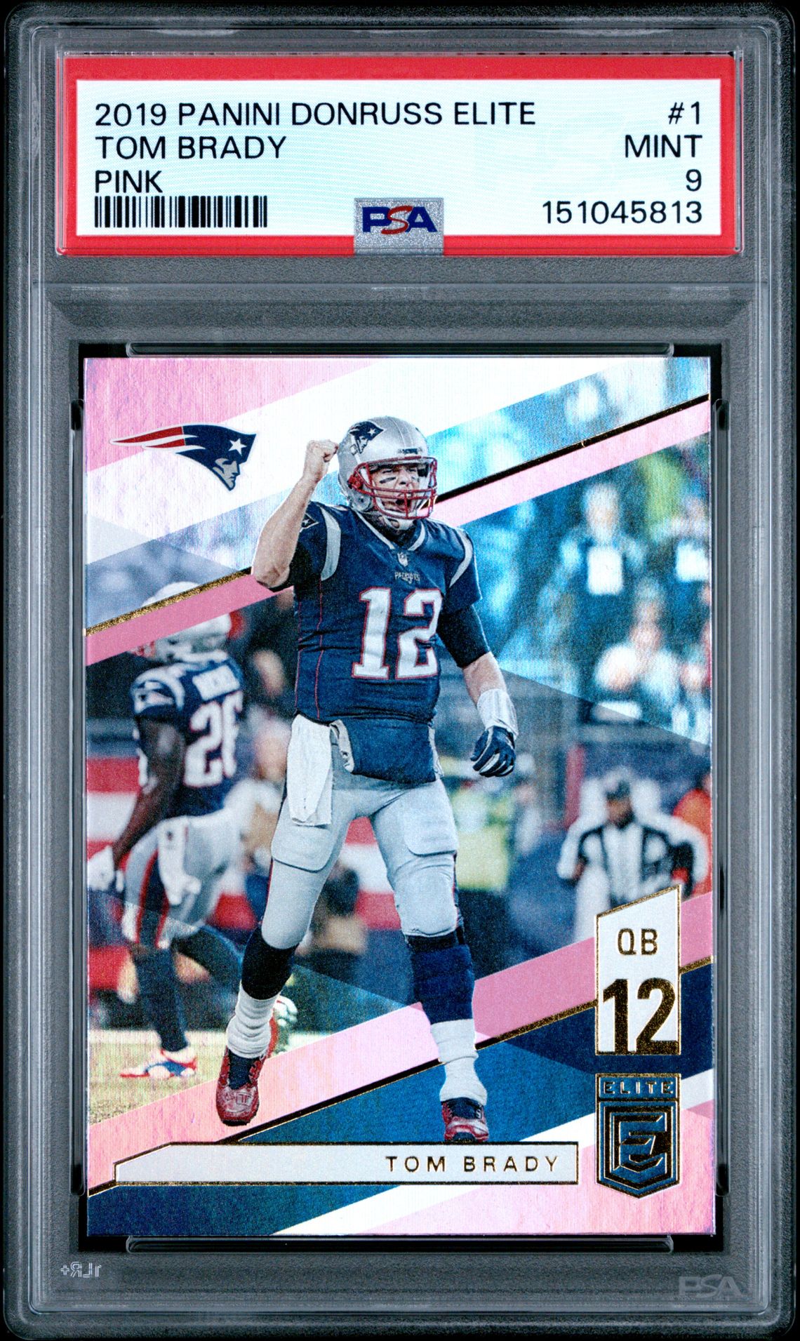 2019 Panini Donruss Elite Tom Brady #1 (Pink) Mint 9 front