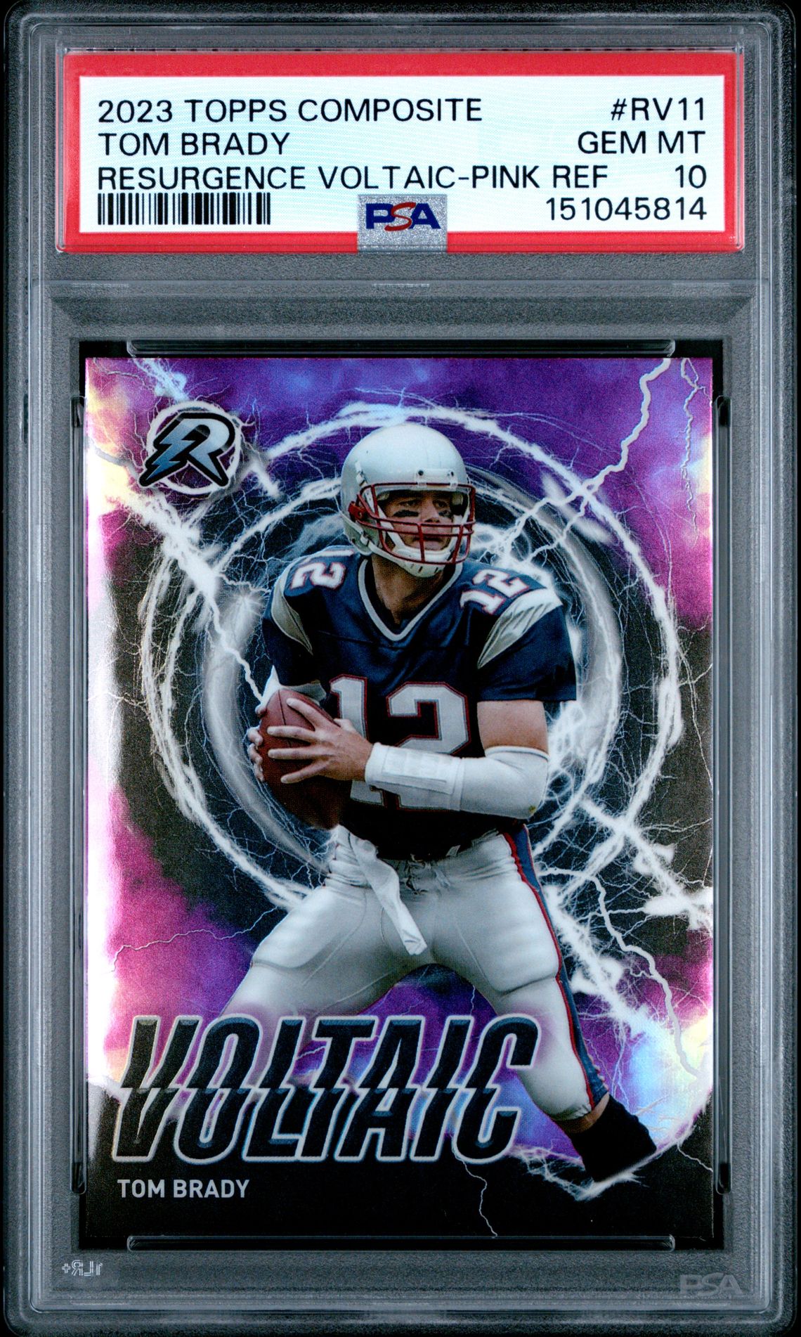 2023 Topps Composite Resurgence Voltaic Tom Brady #Rv11 (Resurgence Voltaic-Pink Ref) Gem Mt 10 front
