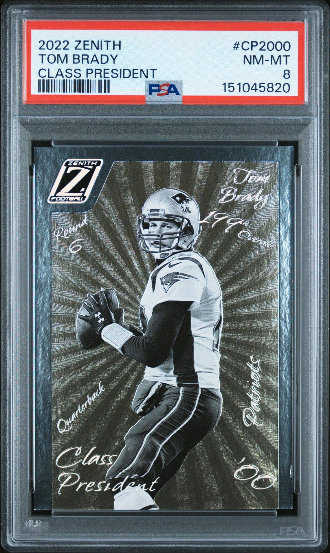 2022 Panini Zenith Class President Tom Brady #Cp2000 (Class President) Nm-Mt 8 front