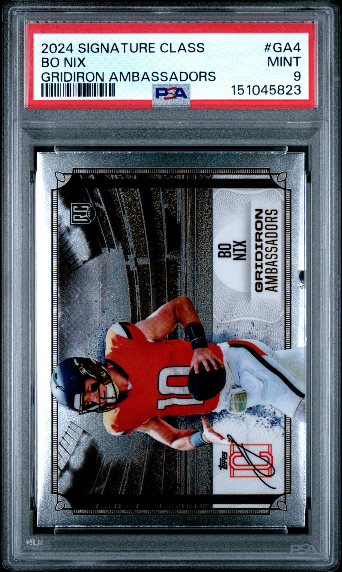 2024 Topps Signature Class Gridiron Ambassadors Bo Nix #Ga4 Mint 9 front