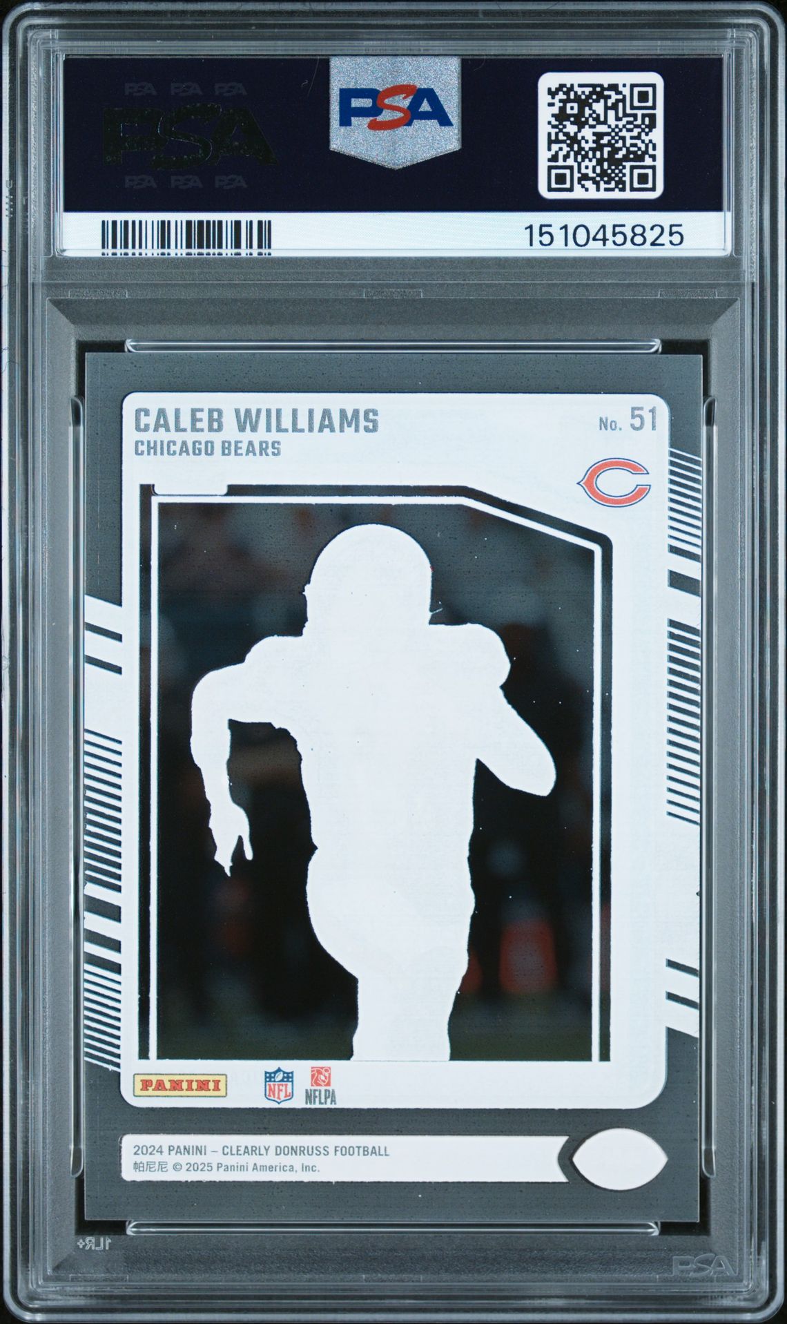 2024 Panini Clearly Donruss Caleb Williams #51 Nm-Mt 8 back