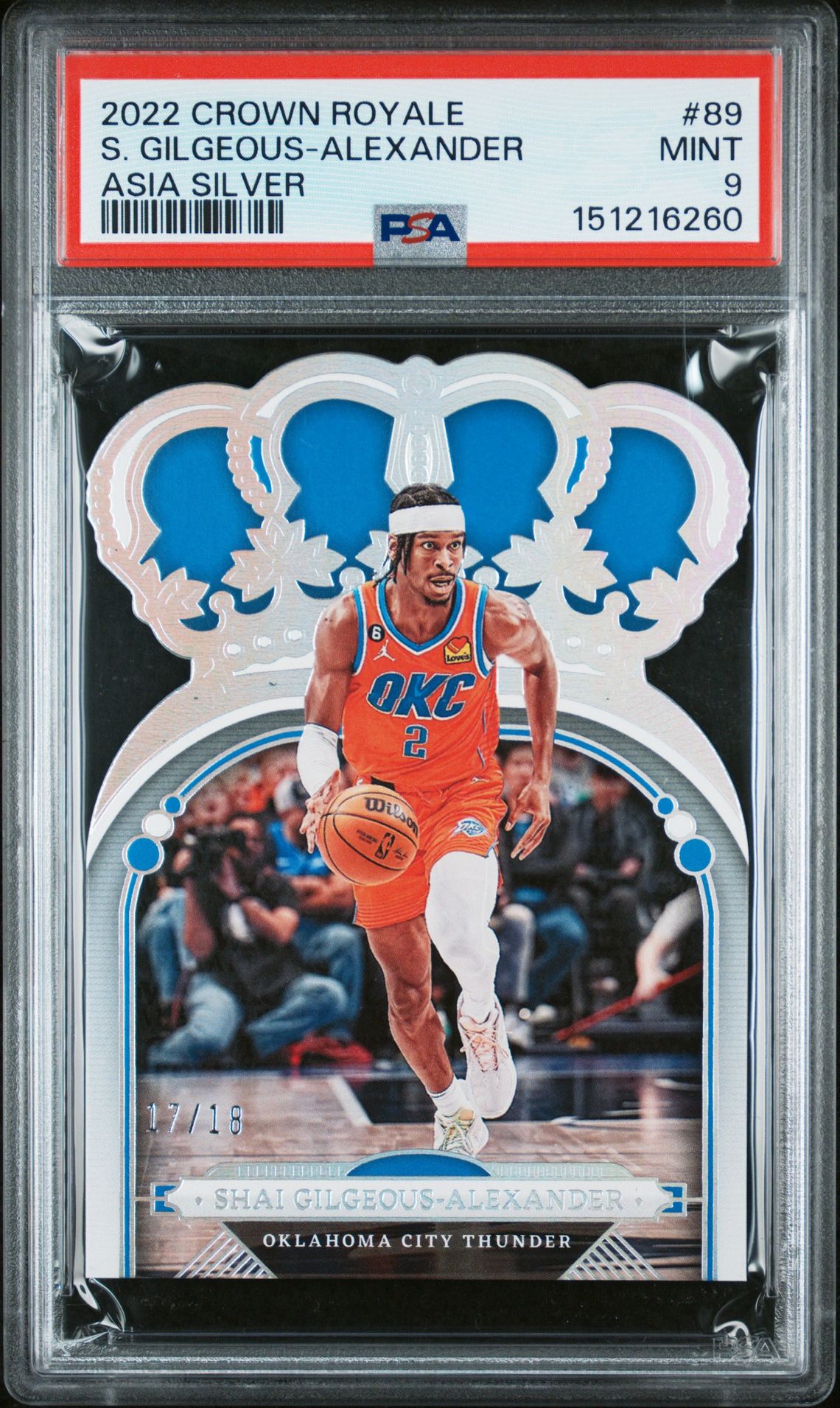 2022 Panini Crown Royale S. Gilgeous-Alexander #89 (Asia Silver) Mint 9 front