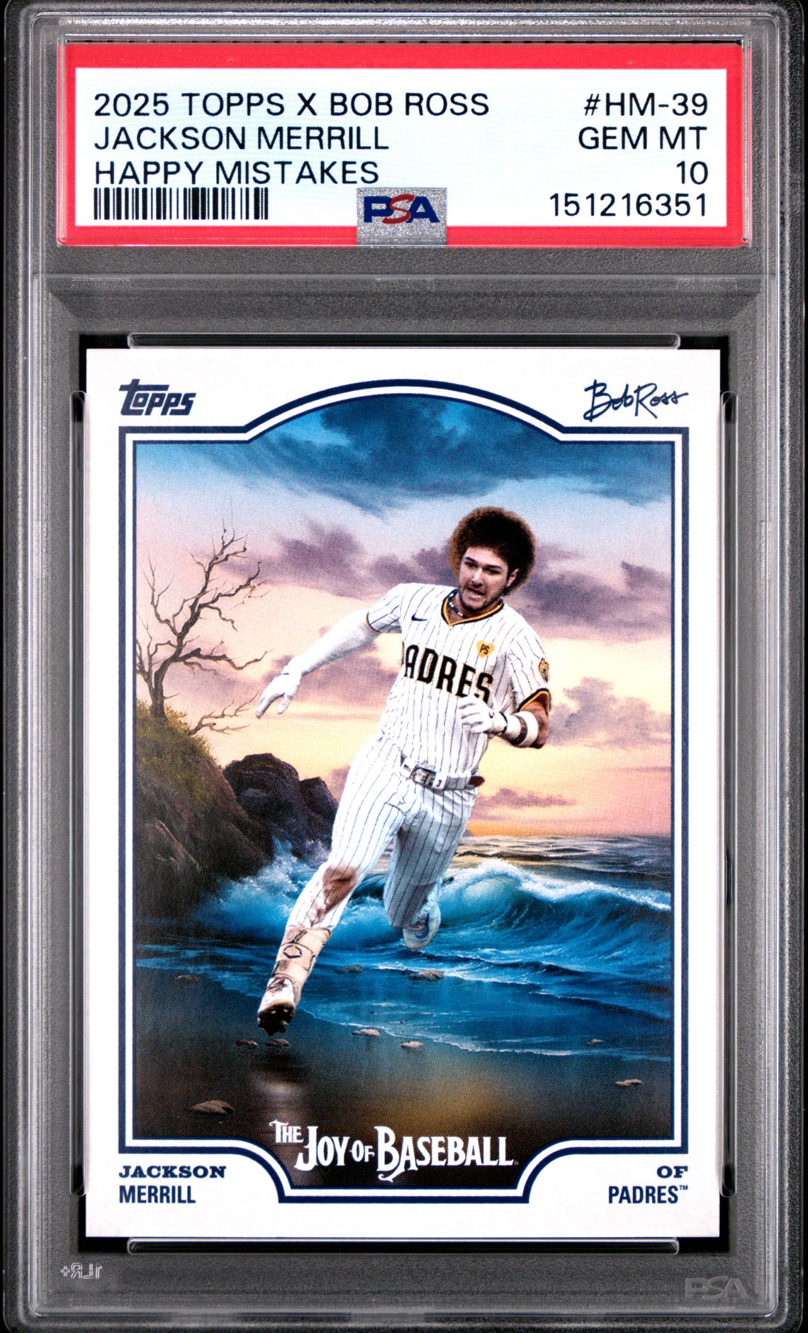 2025 Topps X Bob Ross The Joy Of Baseball Jackson Merrill #Hm-39 (Happy Mistakes) Gem Mt 10 front