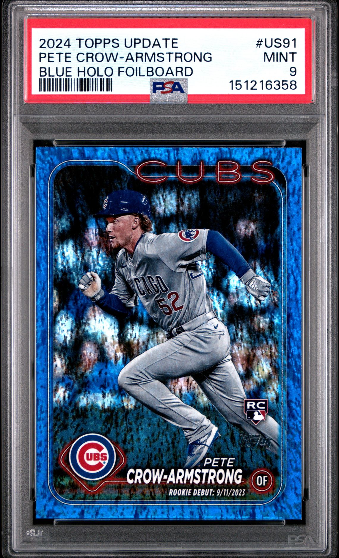 2024 Topps Update Pete Crow-Armstrong #Us91 (Blue Holo Foilboard) Mint 9 front