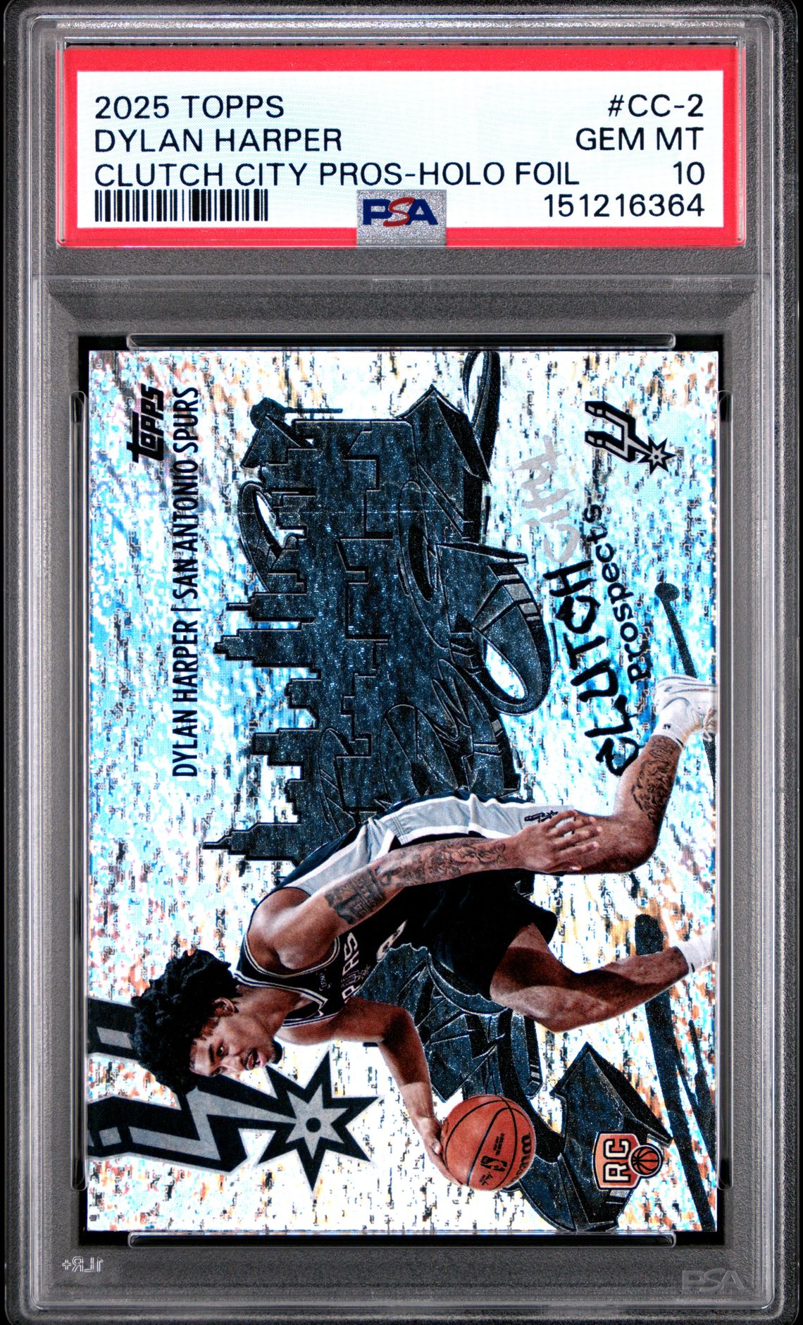 2025 Topps Clutch City Prospects Dylan Harper #Cc-2 (Clutch City Pros-Holo Foil) Gem Mt 10 front