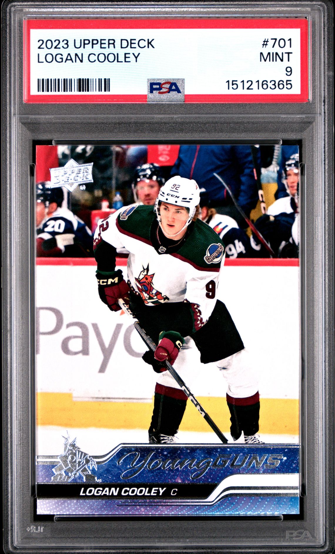 2023 Upper Deck Logan Cooley #701 Mint 9 front