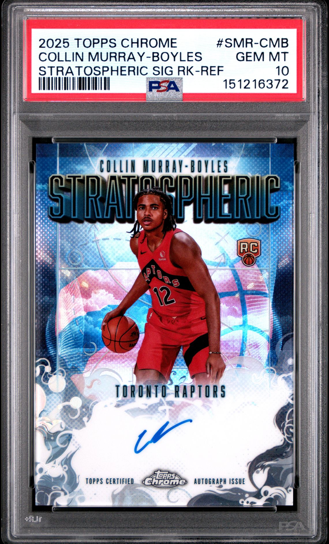 2025 TOPPS CHROME STRATOSPHERIC SIGNATURES ROOKIES COLLIN MURRAY-BOYLES STRATOSPHERIC SIG RK-REF SMR-CMB GEM MT 10 front