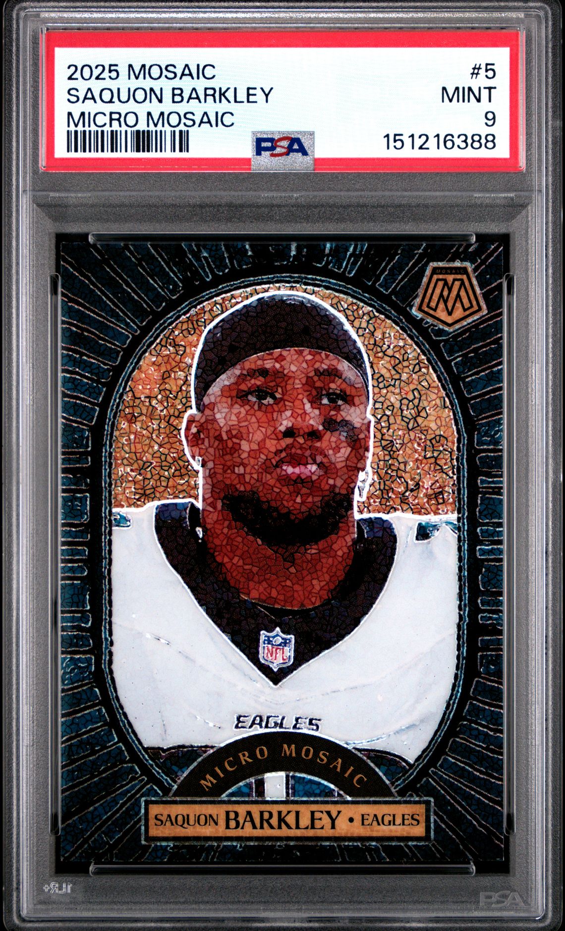 2025 Panini Mosaic Micro Mosaic Saquon Barkley #5 Mint 9 front