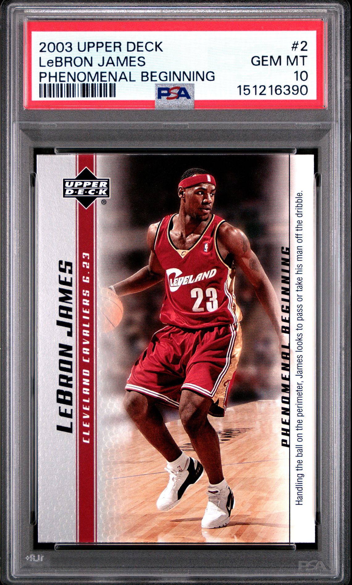 2003 UPPER DECK LEBRON JAMES PHENOMENAL BEGINNINGS LeBRON JAMES PHENOMENAL BEGINNING 2 GEM MT 10 front