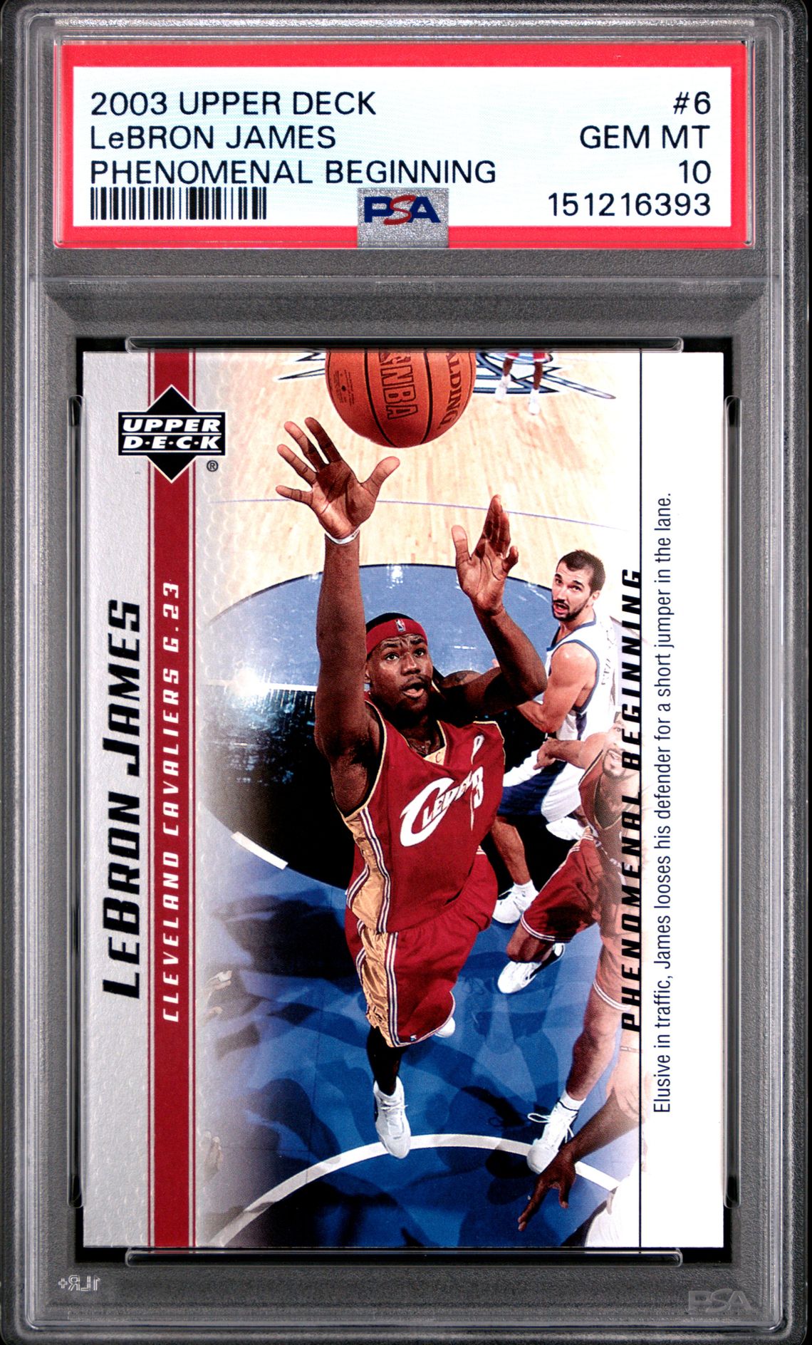 2003 Upper Deck Lebron James Phenomenal Beginnings Lebron James #6 (Phenomenal Beginning) Gem Mt 10 front