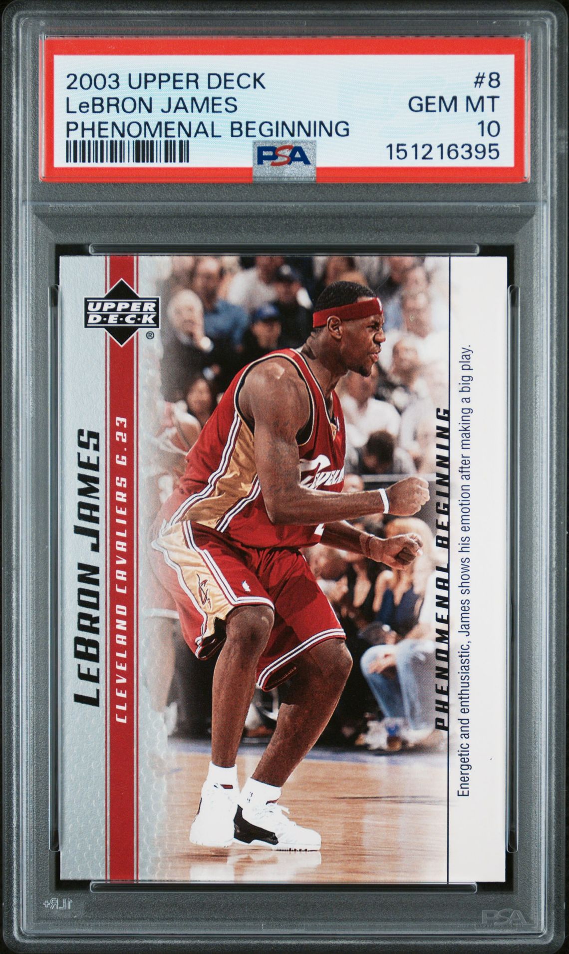 2003 Upper Deck Lebron James Phenomenal Beginnings Lebron James #8 (Phenomenal Beginning) Gem Mt 10 front