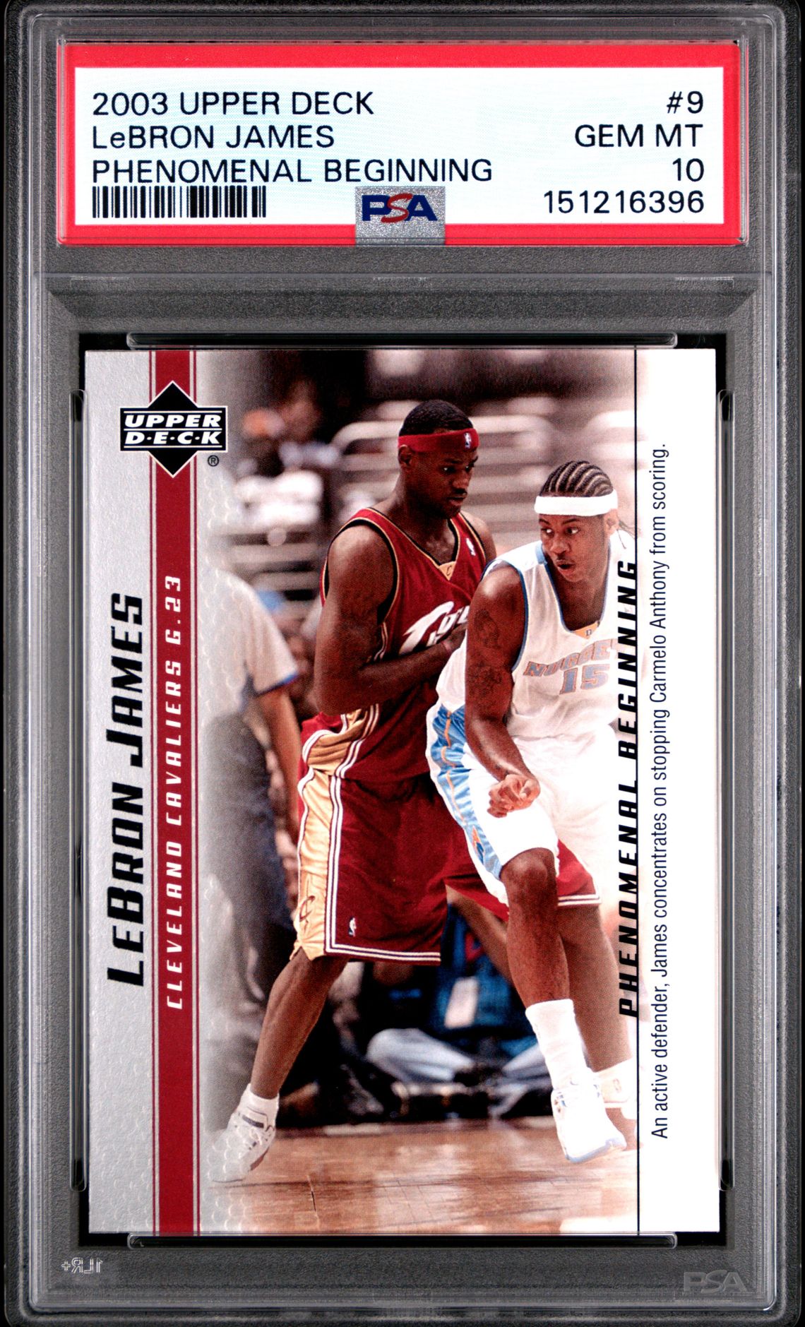 2003 Upper Deck Lebron James Phenomenal Beginnings Lebron James #9 (Phenomenal Beginning) Gem Mt 10 front