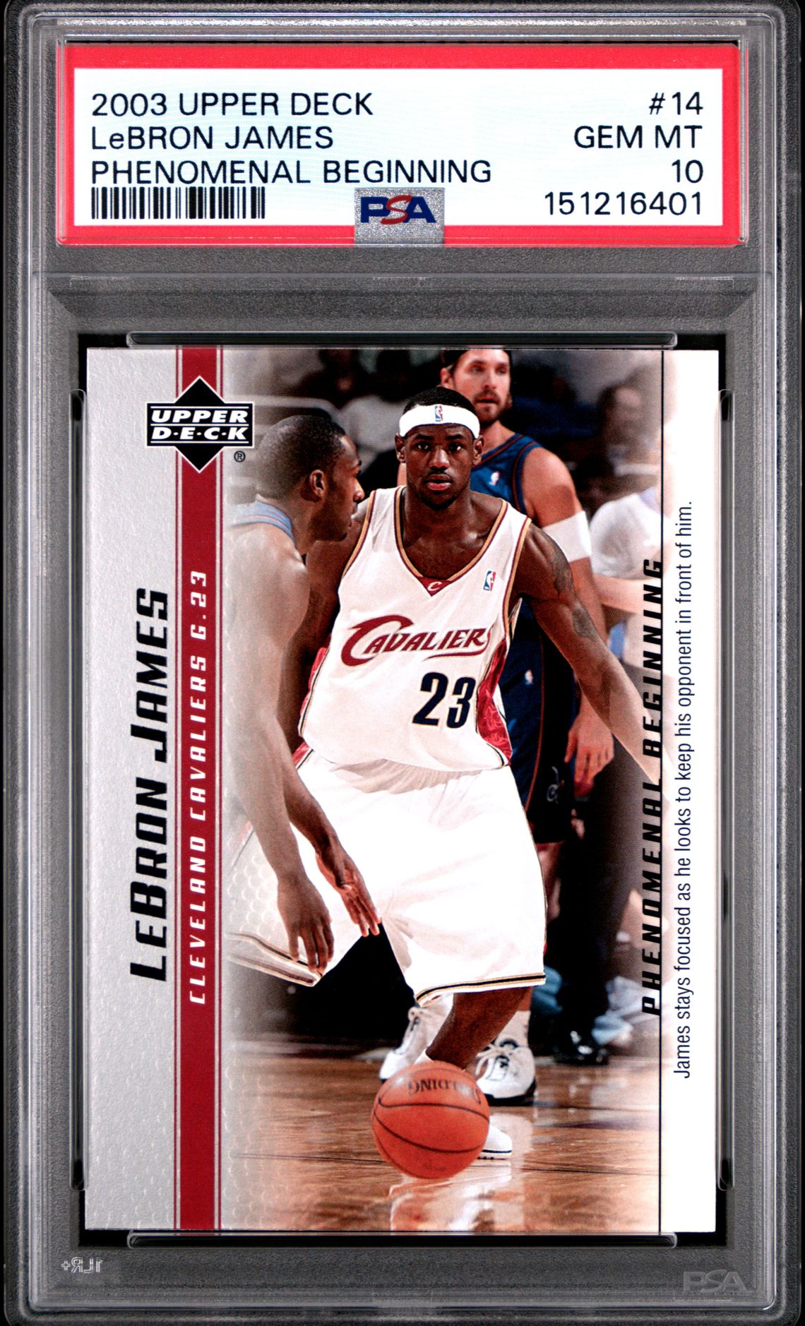 2003 Upper Deck Lebron James Phenomenal Beginnings Lebron James #14 (Phenomenal Beginning) Gem Mt 10 front