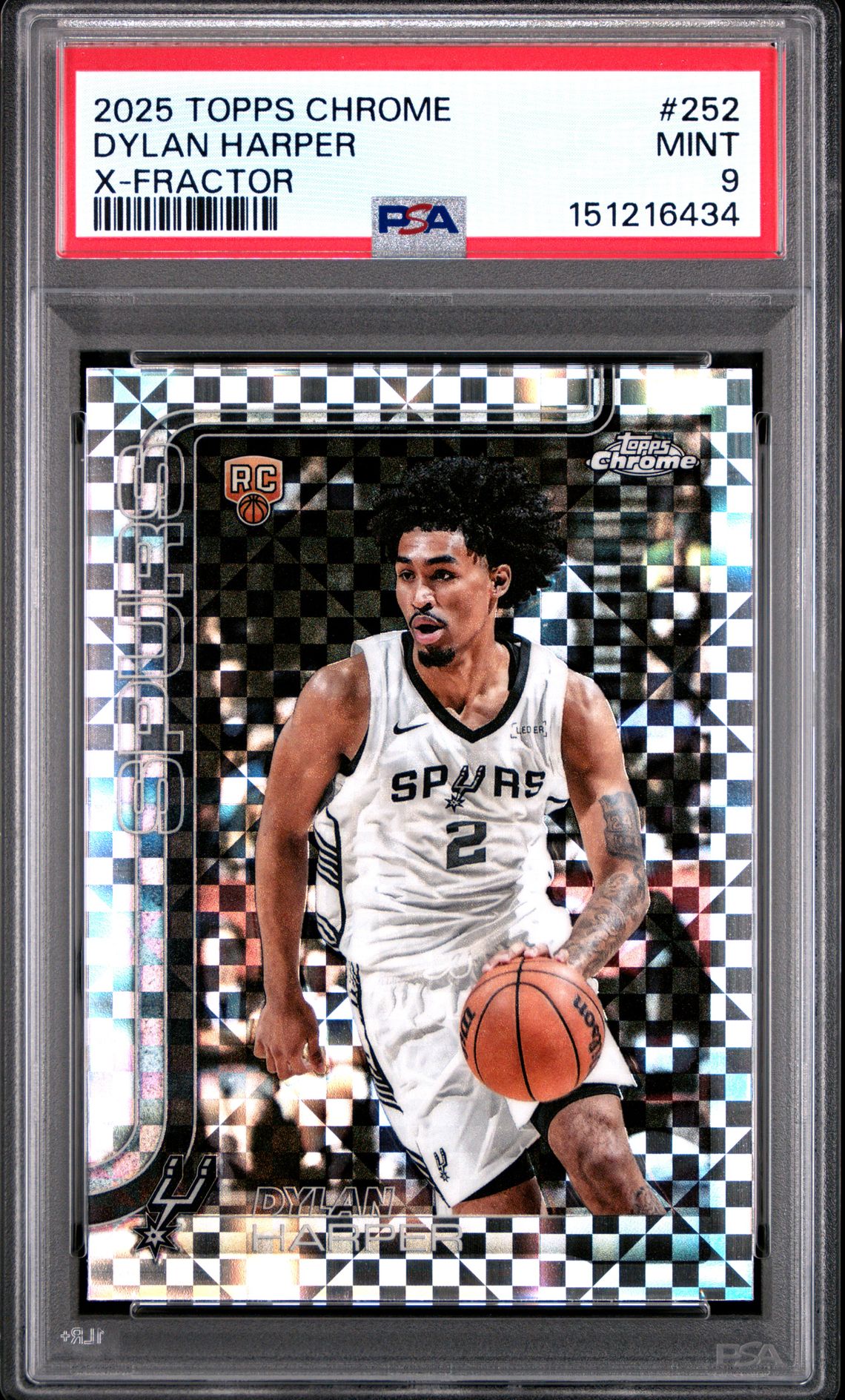 2025 Topps Chrome Dylan Harper #252 (X-Fractor) Mint 9 front