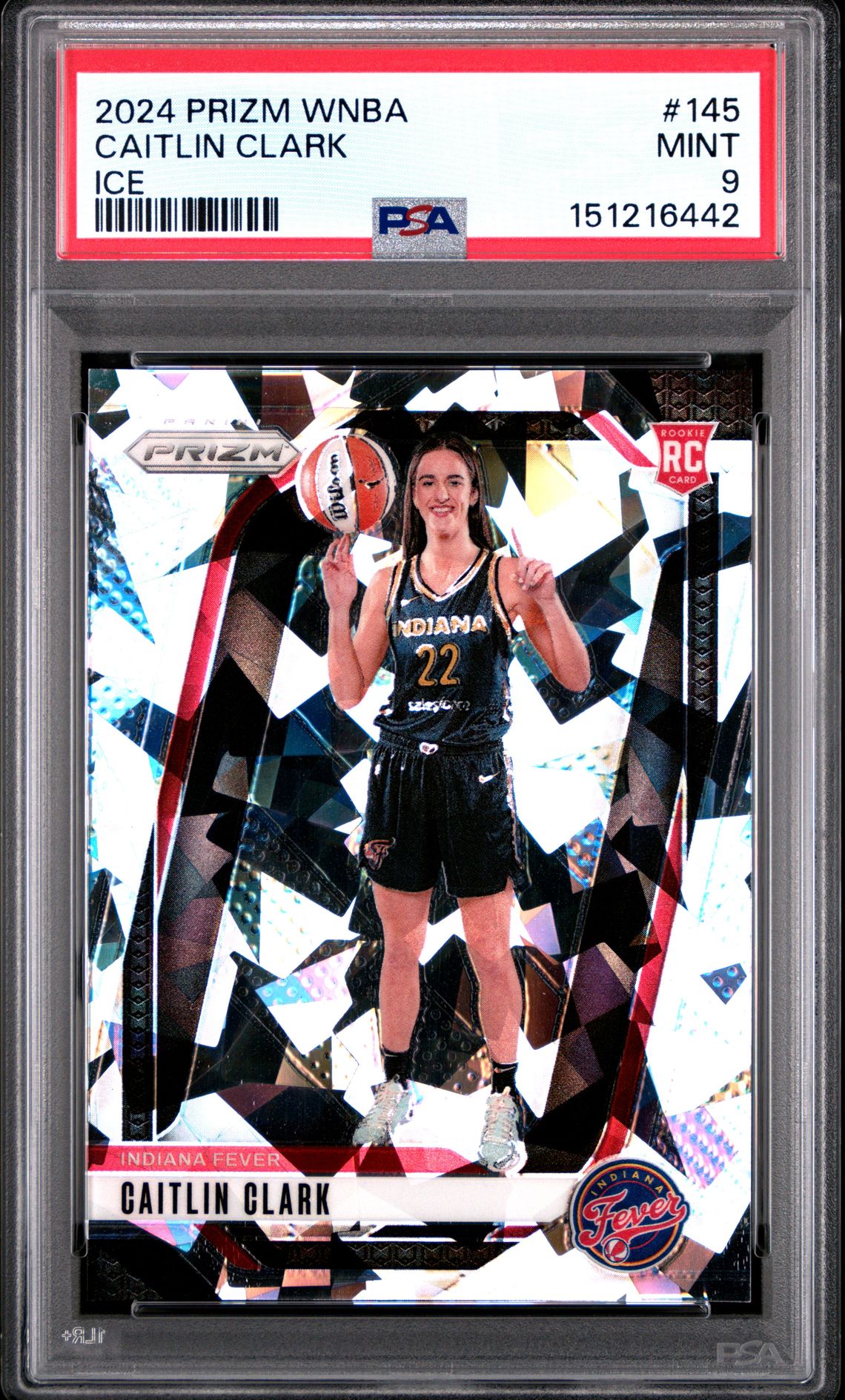 2024 Panini Prizm Wnba Caitlin Clark #145 (Ice) Mint 9 front