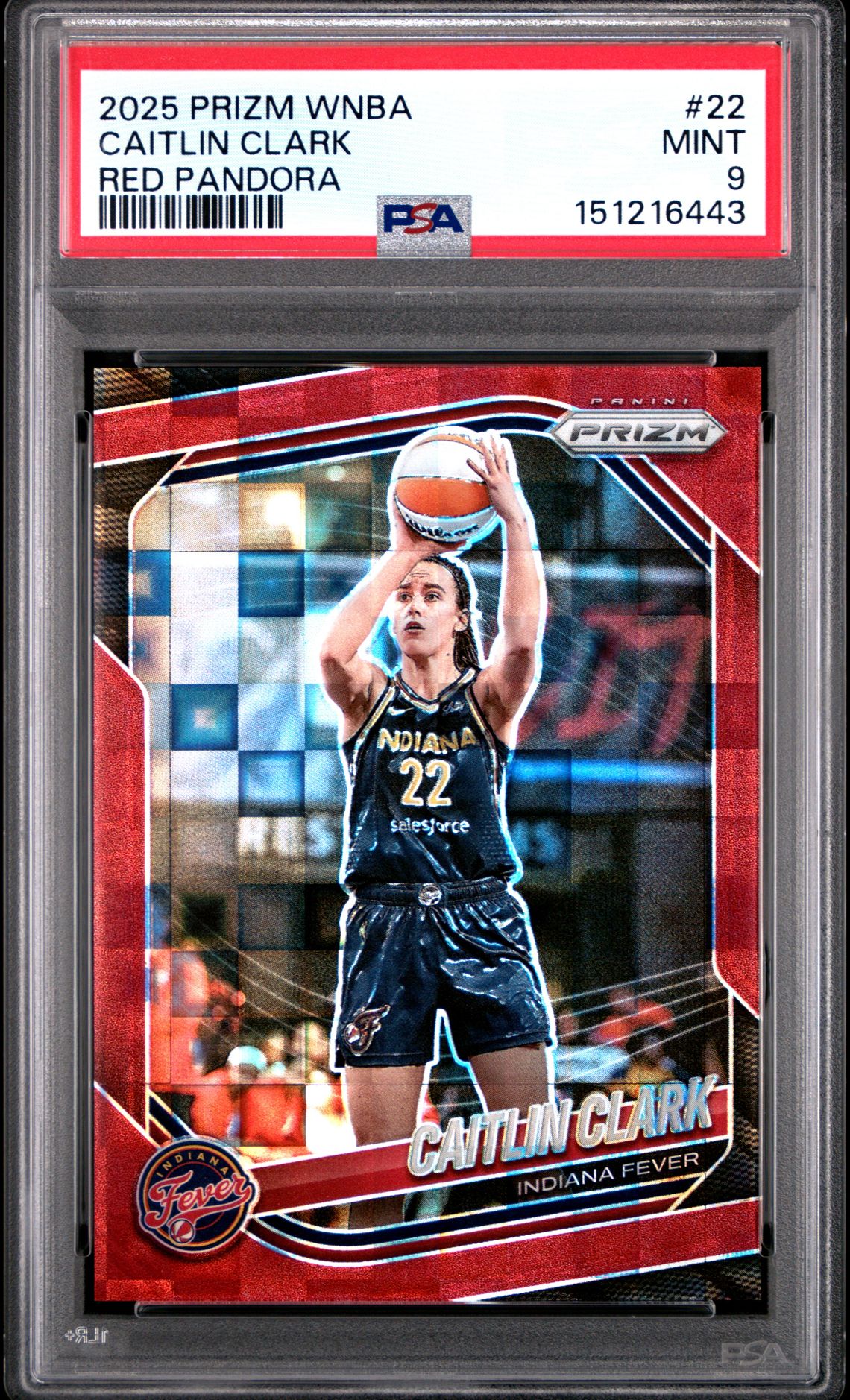 2025 Panini Prizm Wnba Caitlin Clark #22 (Red Pandora) Mint 9 front