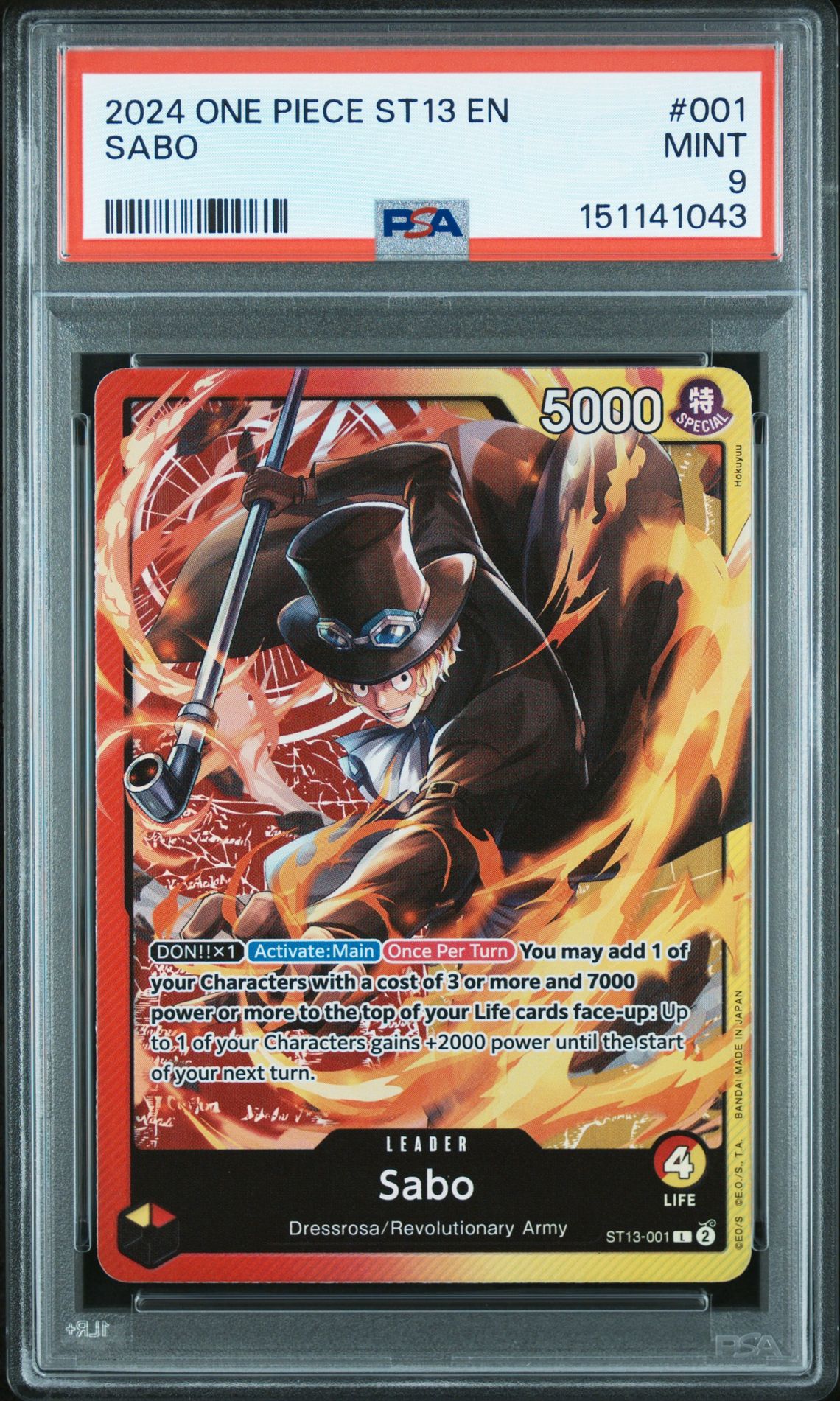 2024 One Piece Ultra Deck St13-The Three Brothers Sabo #001 Mint 9 front