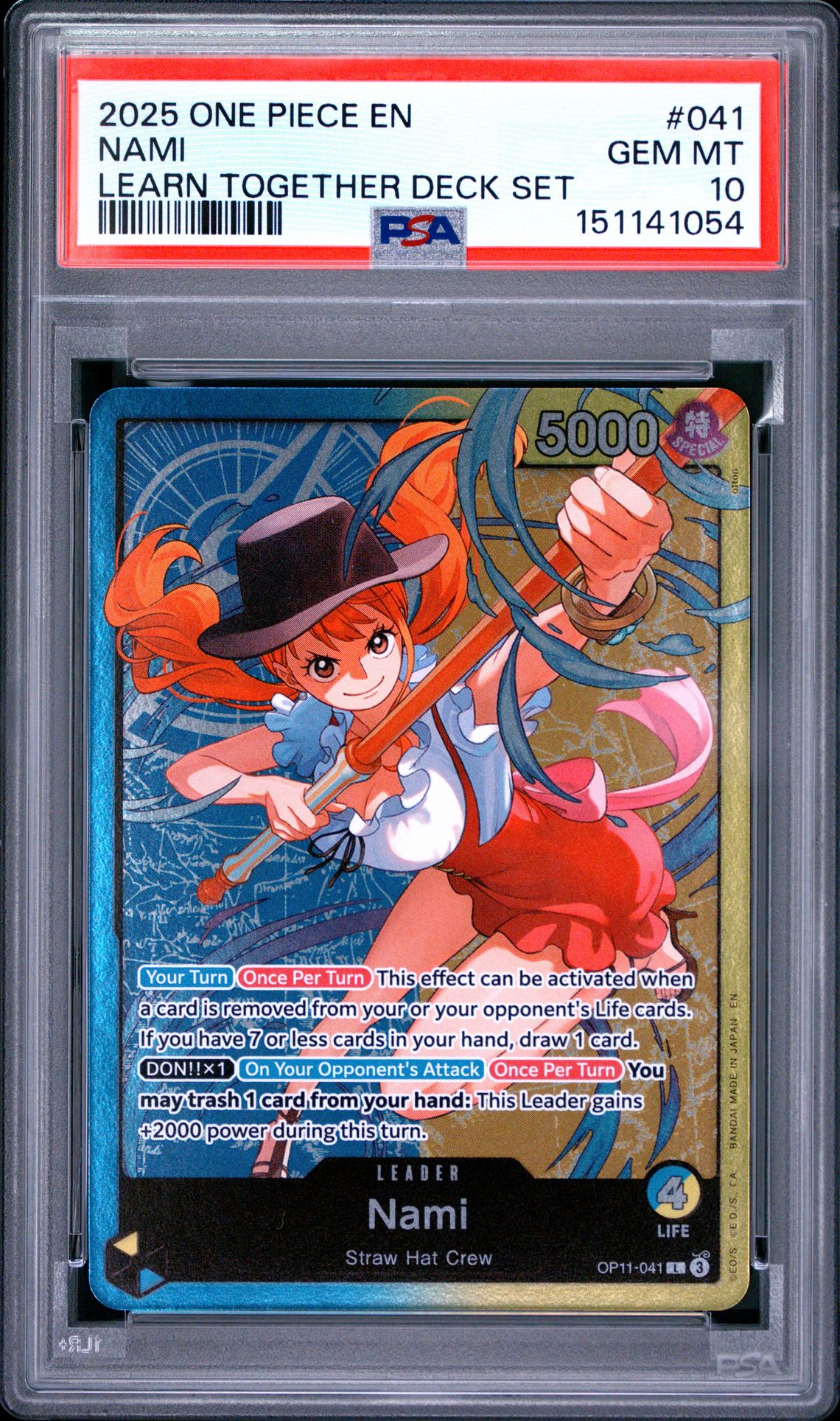 2025 One Piece Learn Together Deck Set Nami #041 Gem Mt 10 front