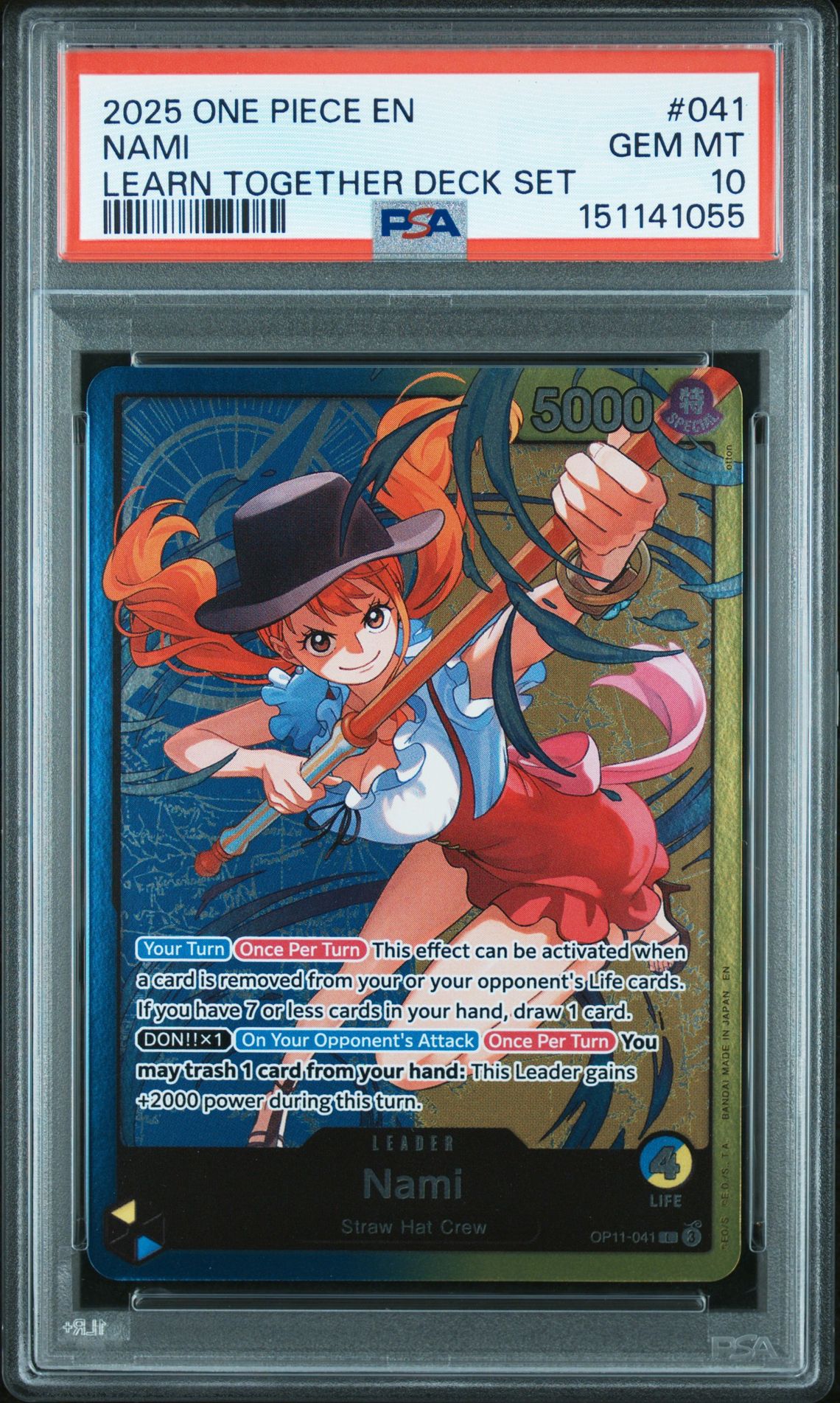 2025 One Piece Learn Together Deck Set Nami #041 Gem Mt 10 front