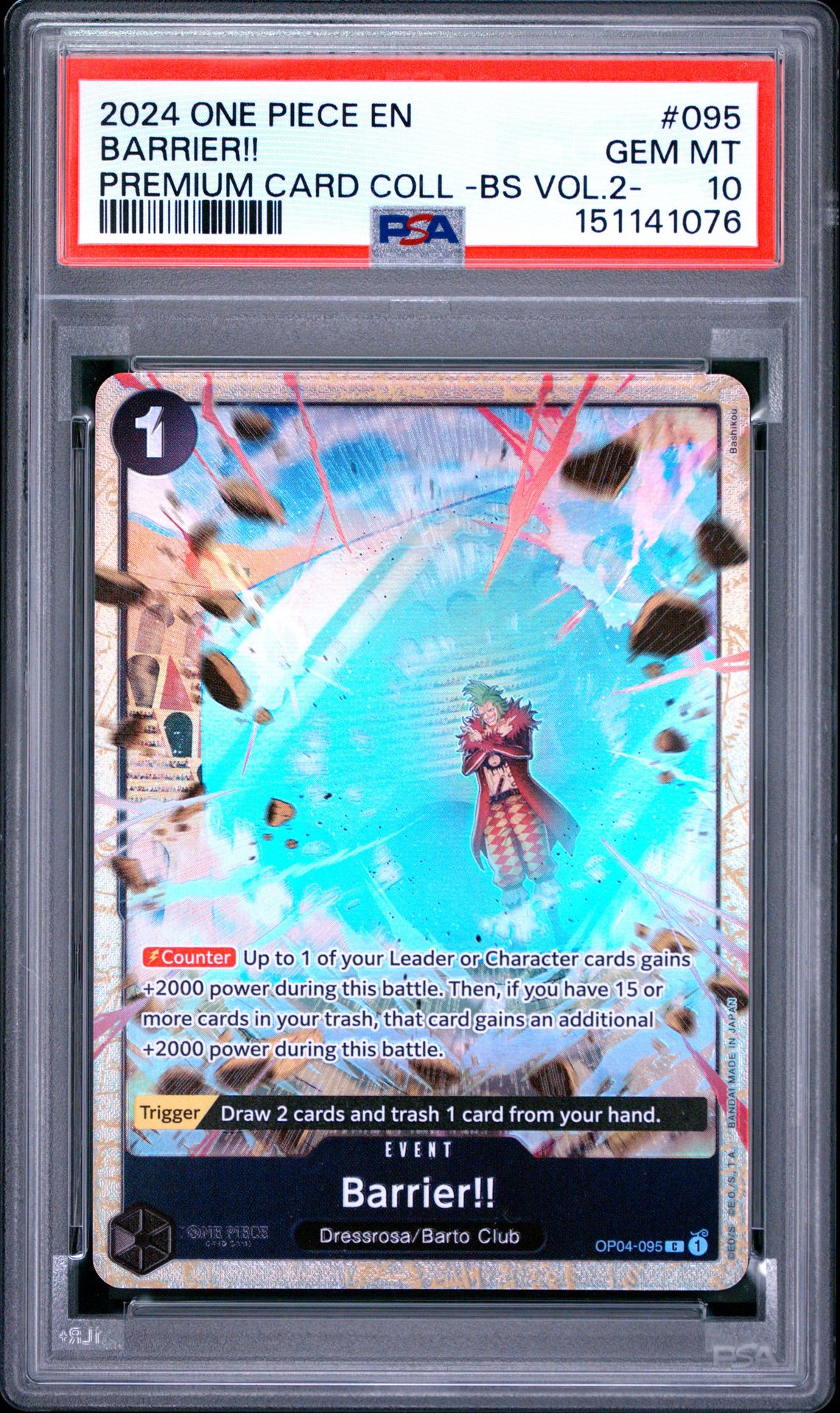 2024 One Piece Premium Card Collection -Best Selection Vol.2- Barrier!! #095 Gem Mt 10 front