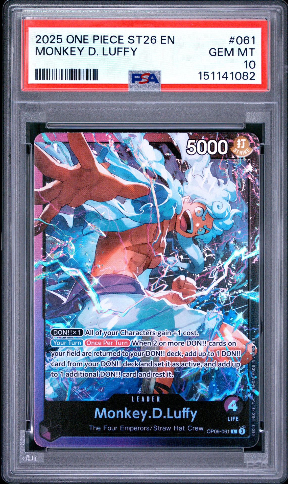 2025 One Piece Starter Deck St26-Purple/Black Monkey D. Luffy Monkey D. Luffy #061 Gem Mt 10 front