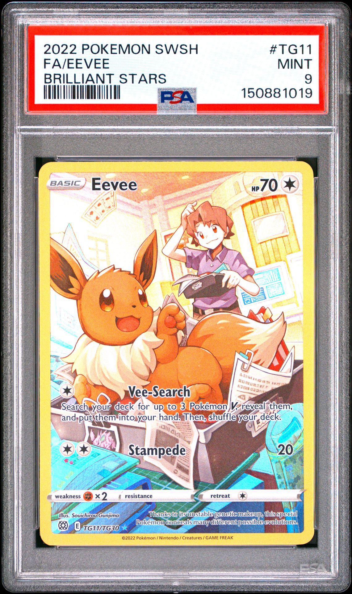 2022 Pokemon Sword & Shield Brilliant Stars Fa/Eevee #Tg11 (Brilliant Stars) Mint 9 front