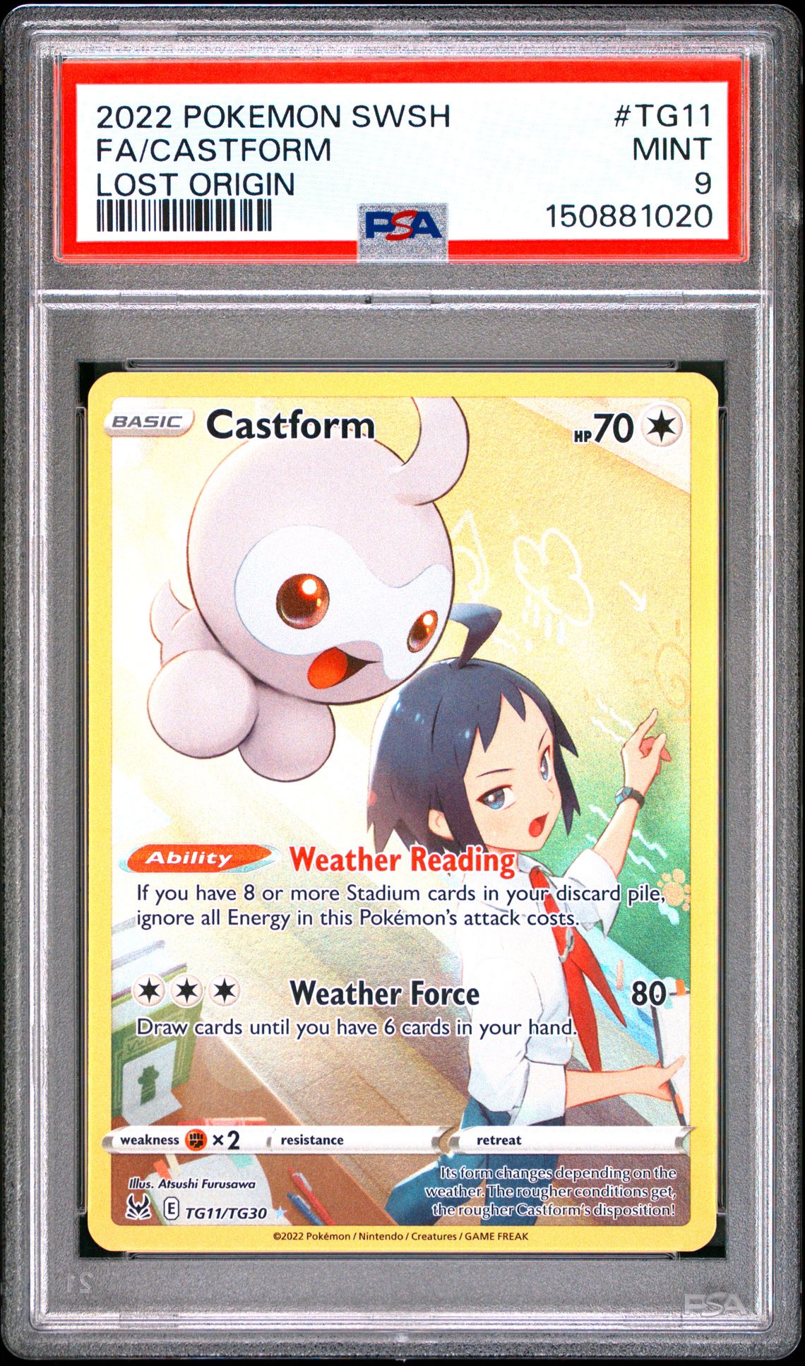2022 Pokemon Sword & Shield Lost Origin Fa/Castform #Tg11 (Lost Origin) Mint 9 front
