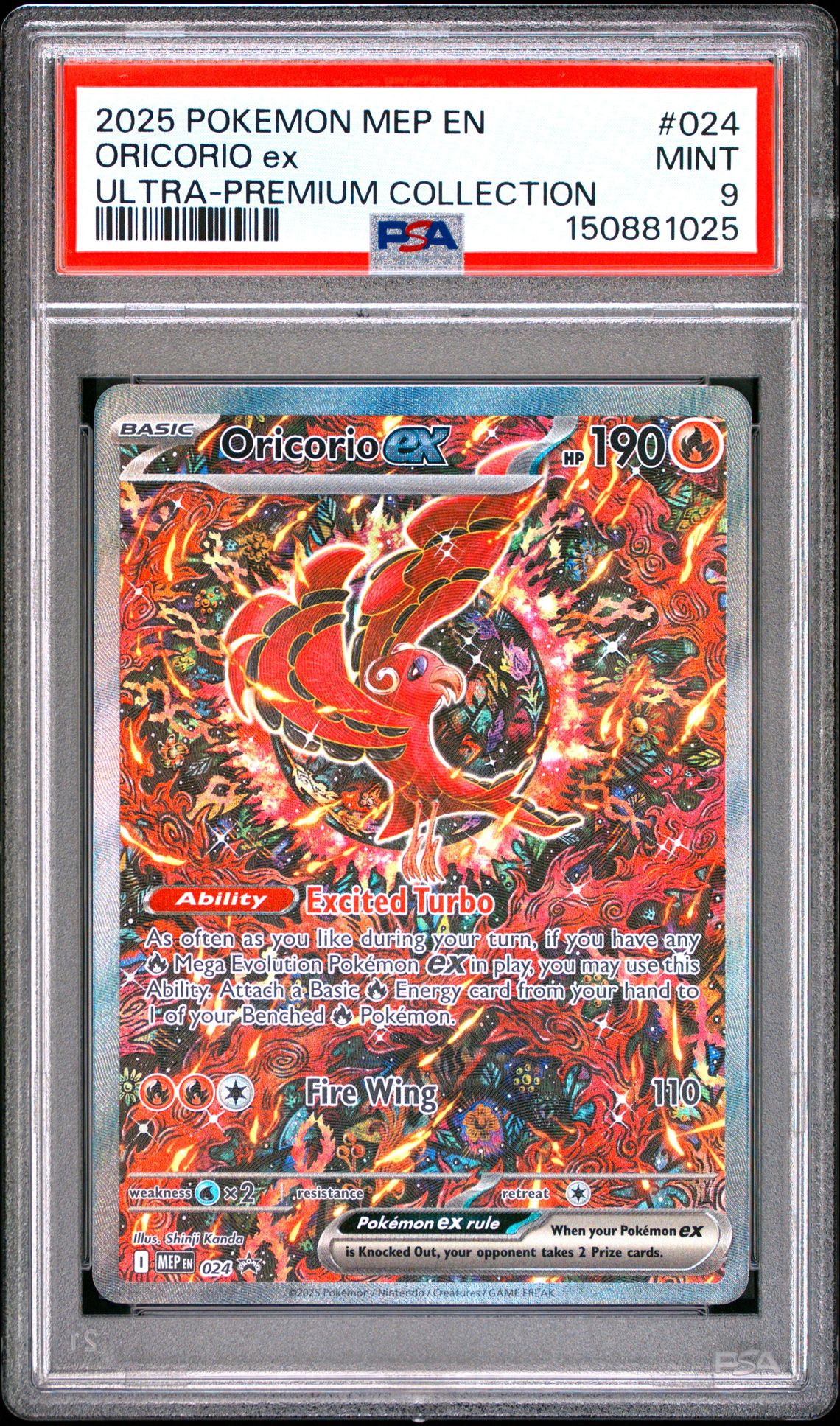 2025 Pokemon Mep En-Me Black Star Promo Oricorio Ex #024 (Ultra-Premium Collection) Mint 9 front