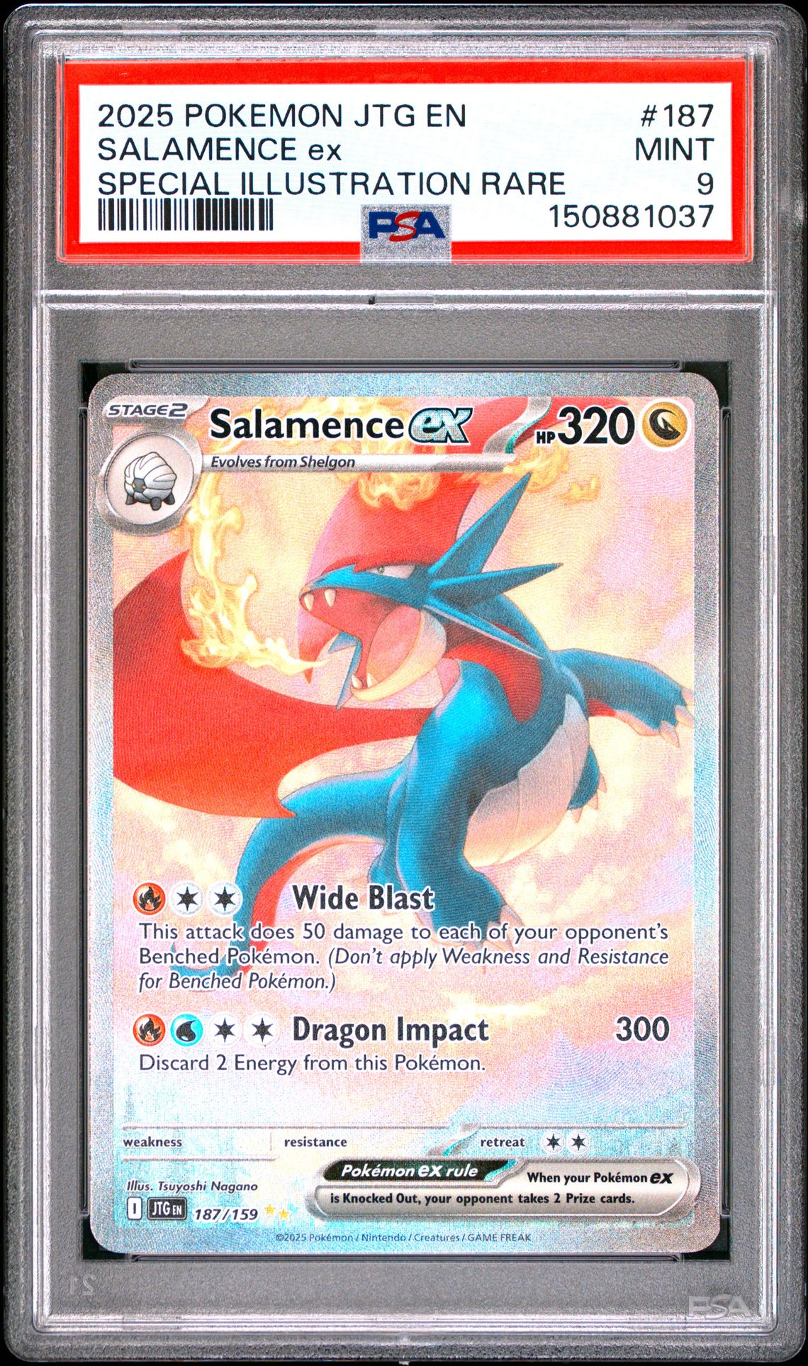2025 Pokemon Jtg En-Journey Together Salamence Ex #187 (Special Illustration Rare) Mint 9 front