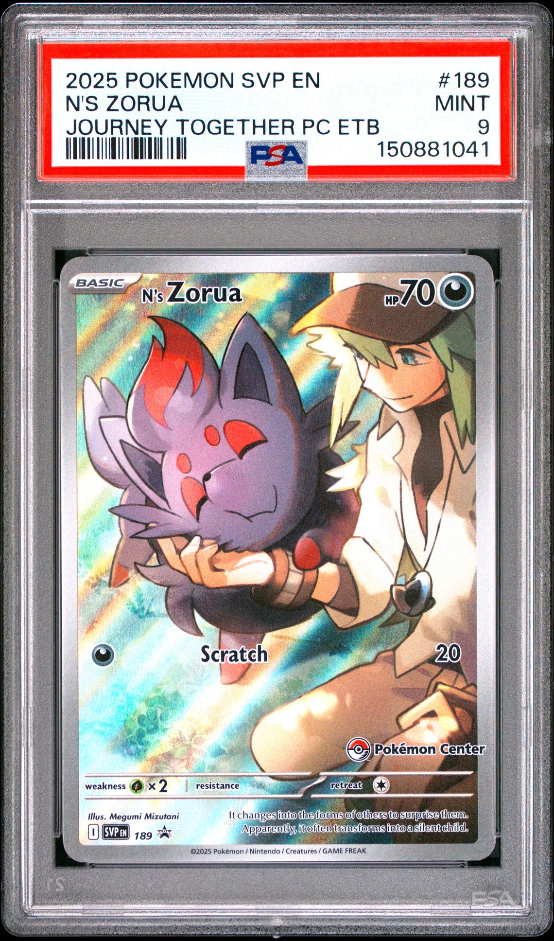 2025 Pokemon Svp En-Sv Black Star Promo N's Zorua #189 (Journey Together Pc Etb) Mint 9 front