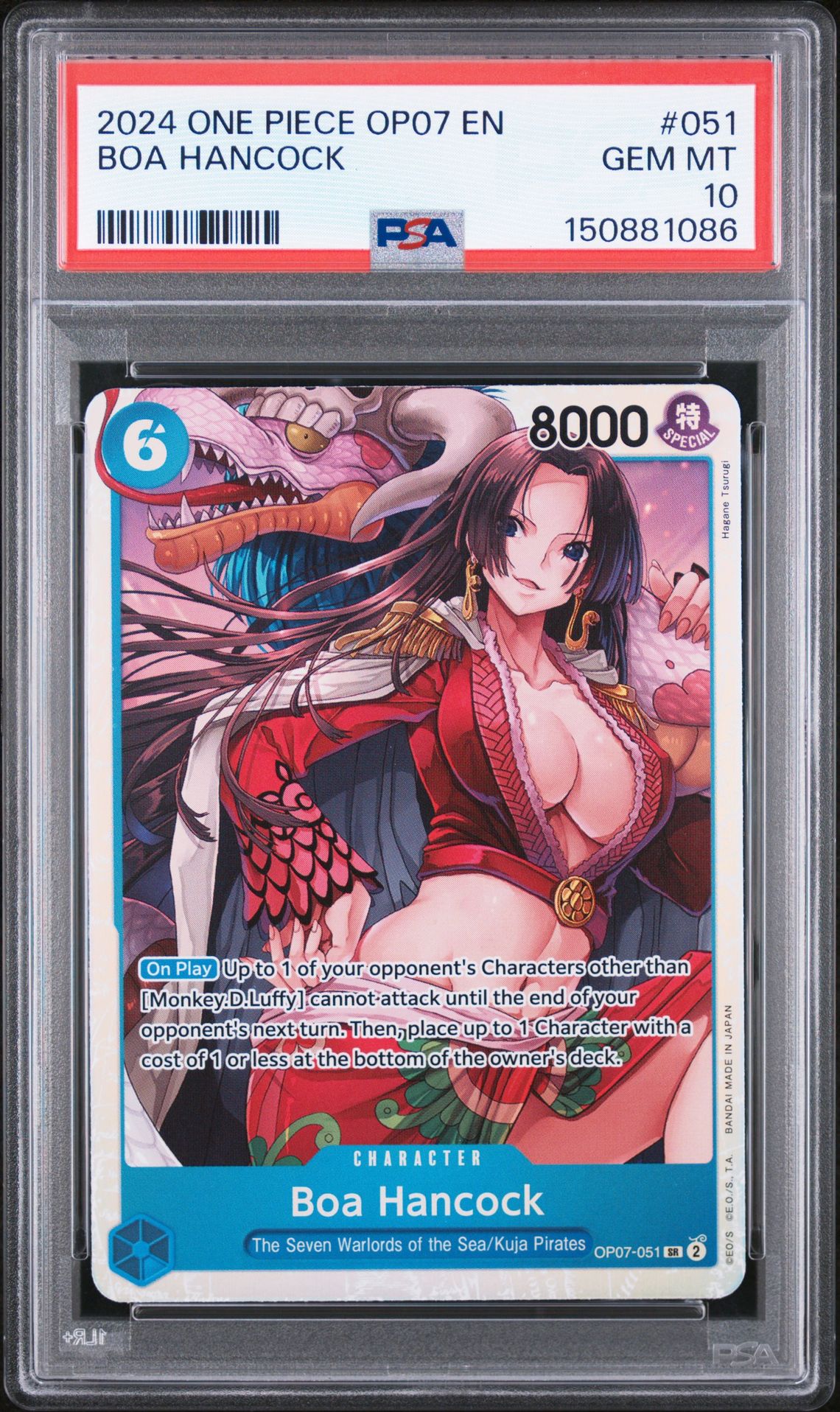 2024 One Piece Op07-500 Years In The Future Boa Hancock #051 Gem Mt 10 front view - PSA graded GEM MT 10