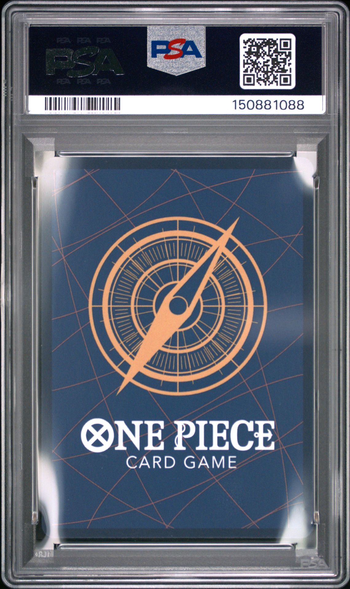 2025 One Piece Op11-A Fist Of Divine Speed Monkey D. Luffy #118 (Alternate Art) Gem Mt 10 back view - PSA certificate #150881088