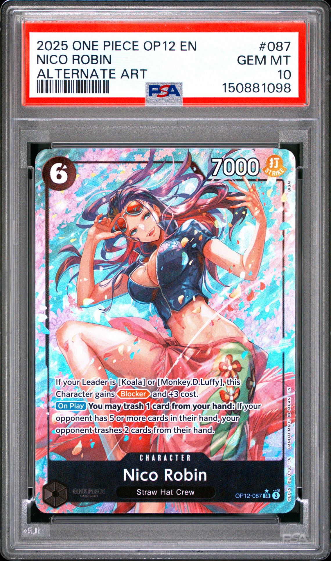 2025 One Piece Op12-Legacy Of The Master Nico Robin #087 (Alternate Art) Gem Mt 10 front