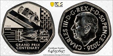 2026 50p Grand Prix Centenary CuNi MS66