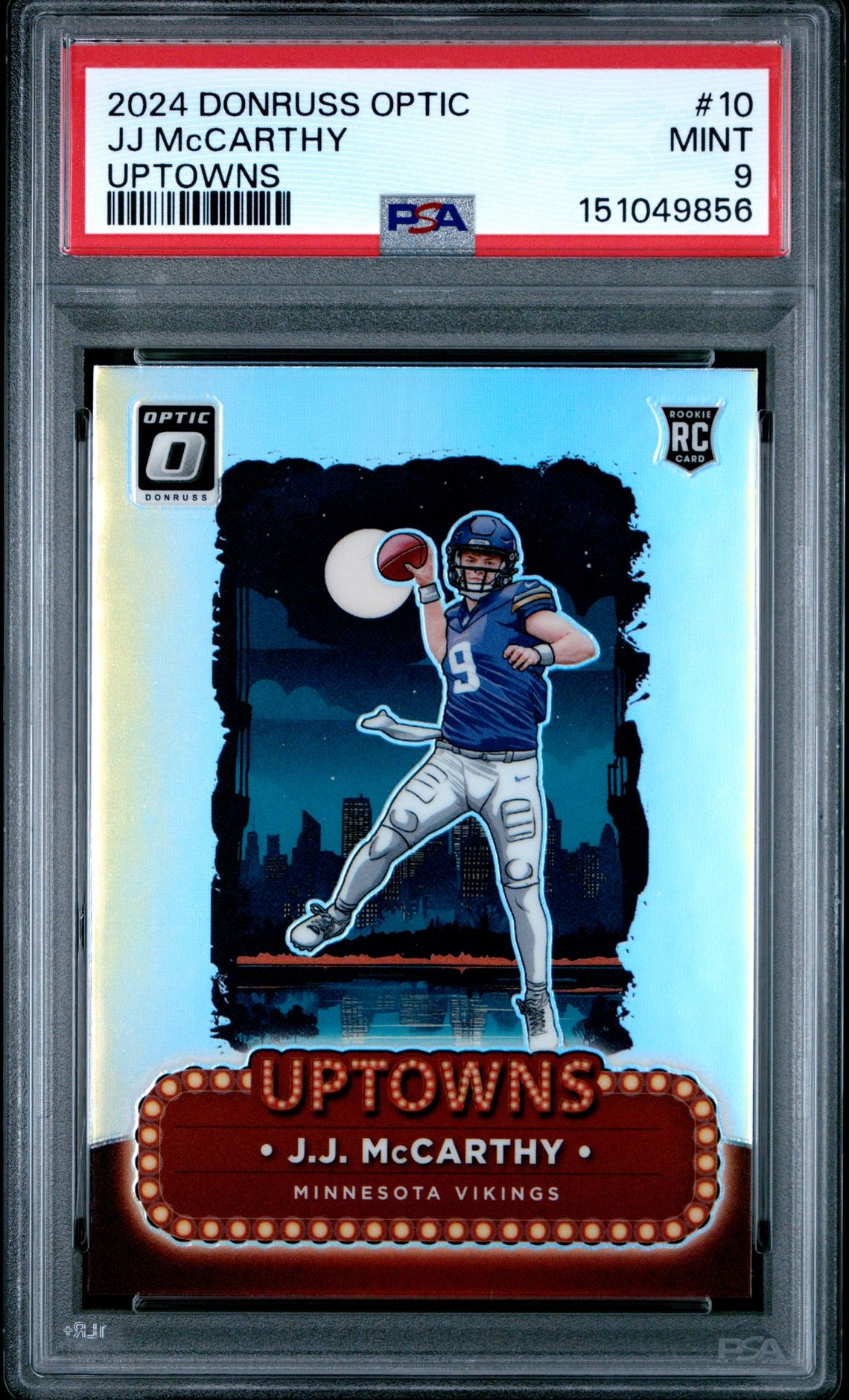 2024 Panini Donruss Optic Uptowns Jj Mccarthy #10 Mint 9 front
