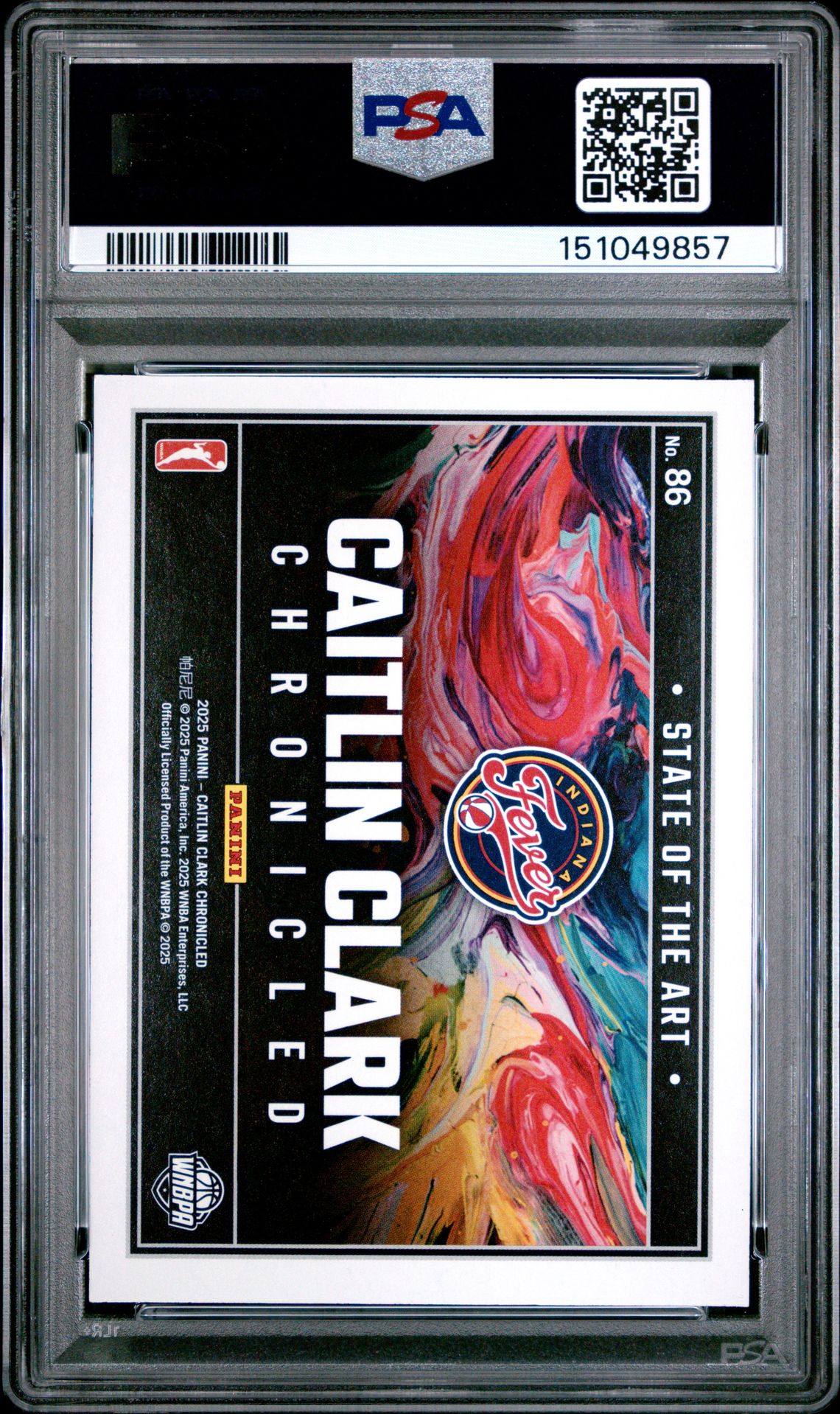 2025 Panini Caitlin Clark Chronicled Caitlin Clark #86 (Holo) Mint 9 back