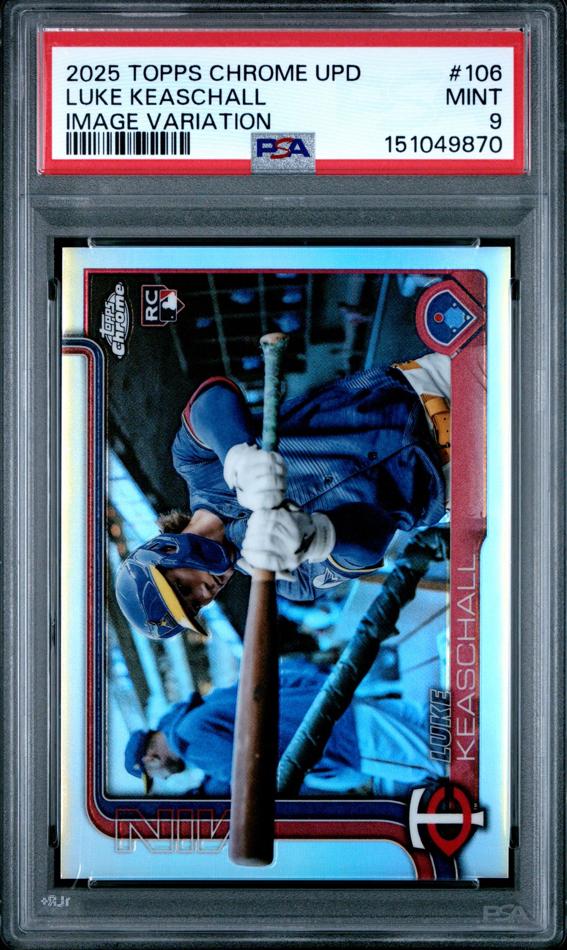 2025 Topps Chrome Update Luke Keaschall #106 (Image Variation) Mint 9 front