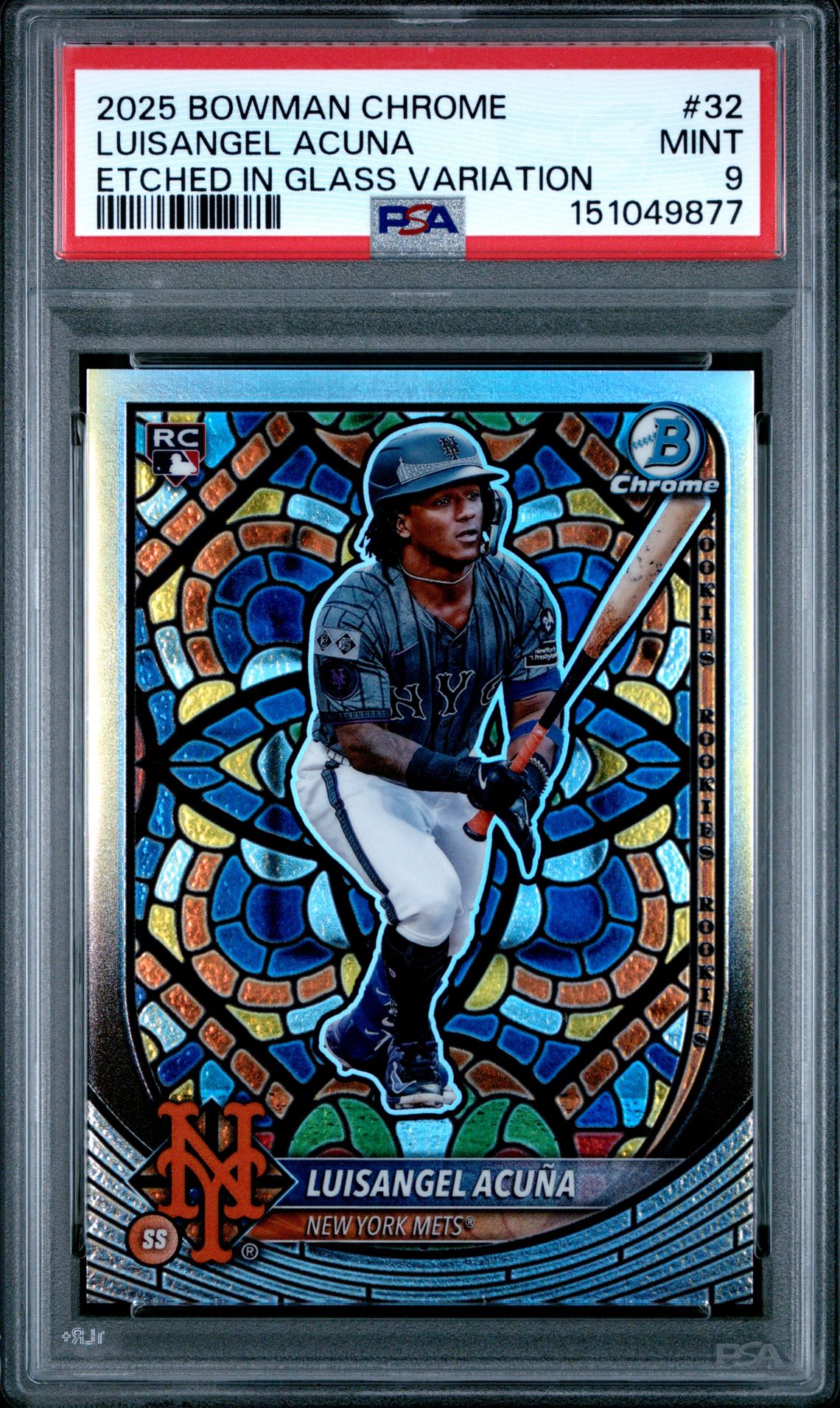 2025 Bowman Chrome Luisangel Acuna #32 (Etched In Glass Variation) Mint 9 front