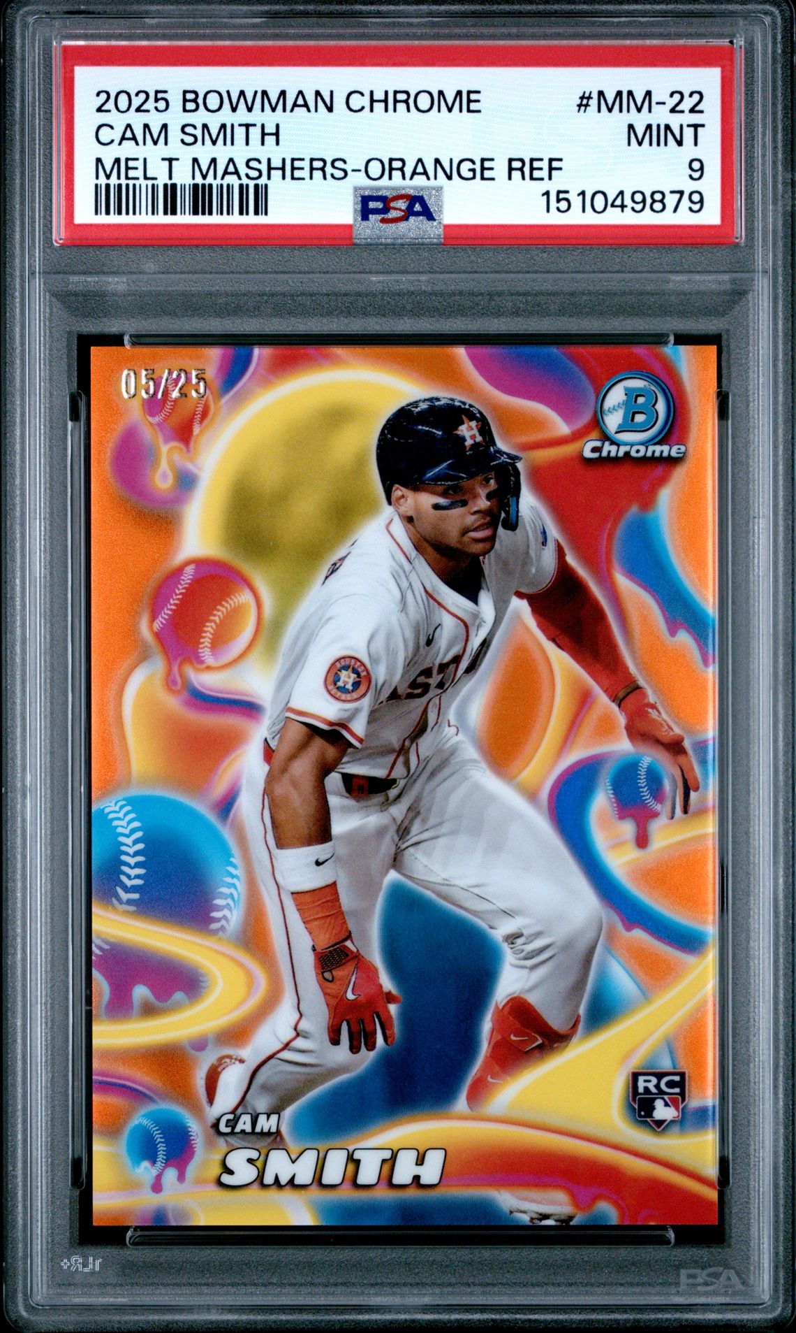 2025 Bowman Chrome Melt Mashers Cam Smith #Mm-22 (Melt Mashers-Orange Ref) Mint 9 front