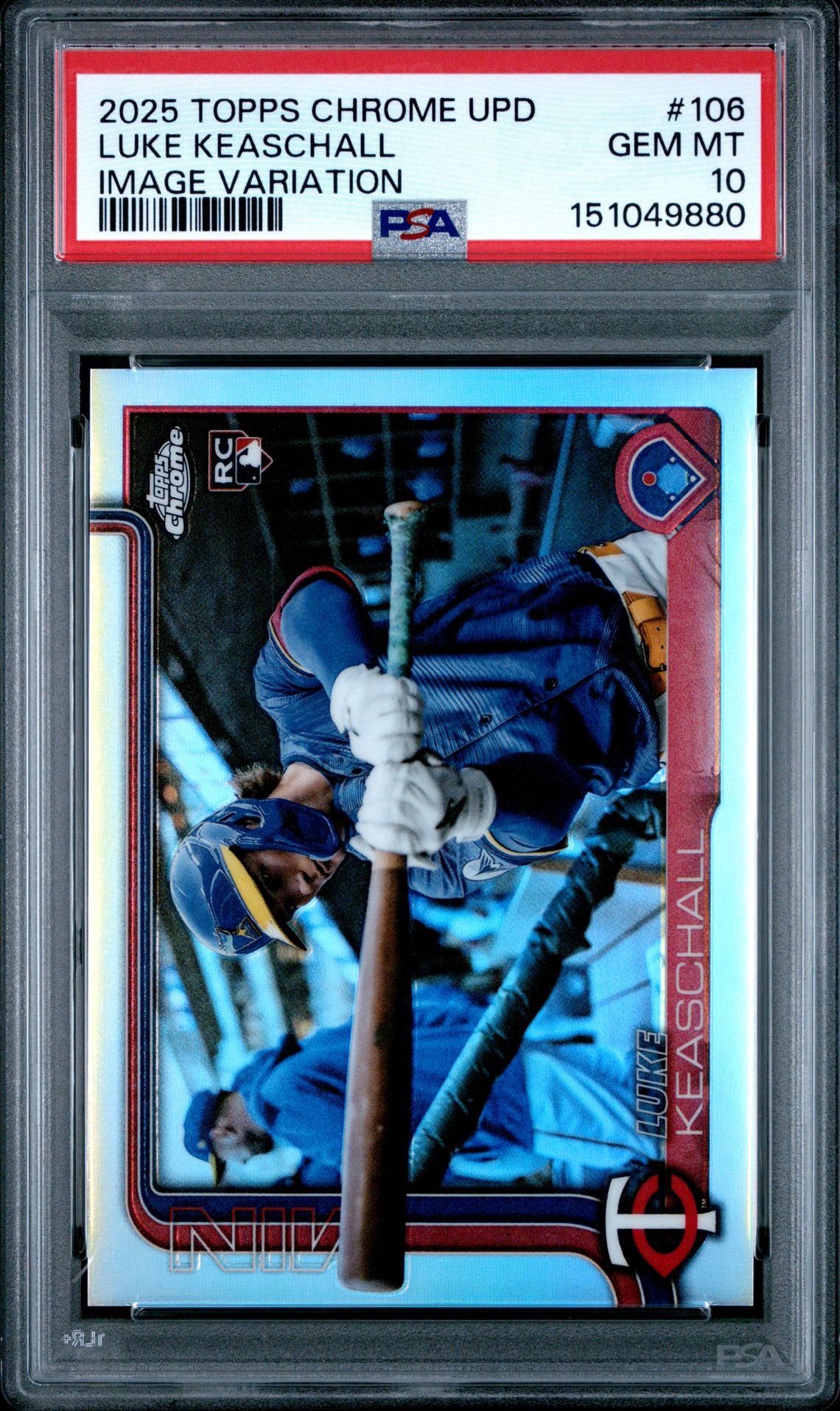 2025 Topps Chrome Update Luke Keaschall #106 (Image Variation) Gem Mt 10 front