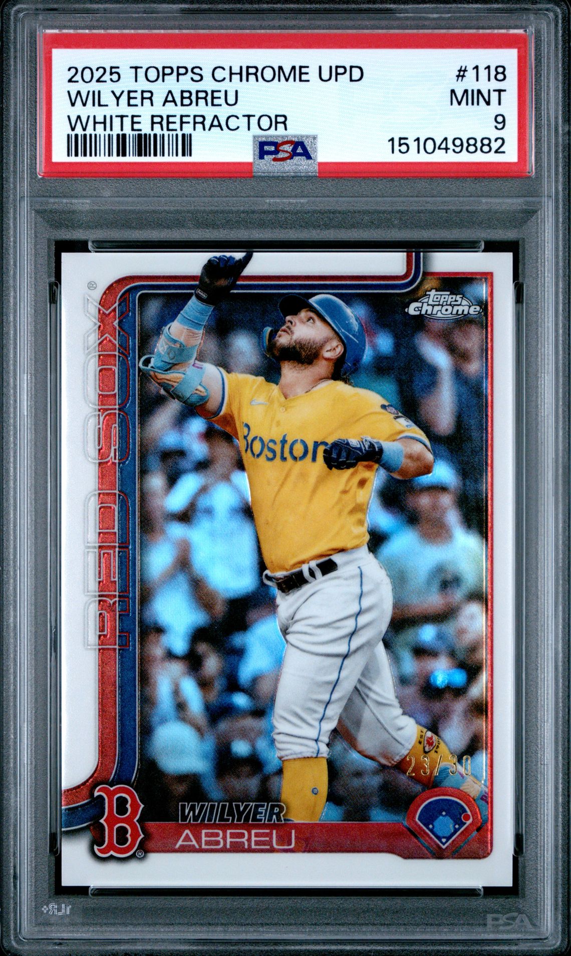 2025 Topps Chrome Update Wilyer Abreu #118 (White Refractor) Mint 9 front