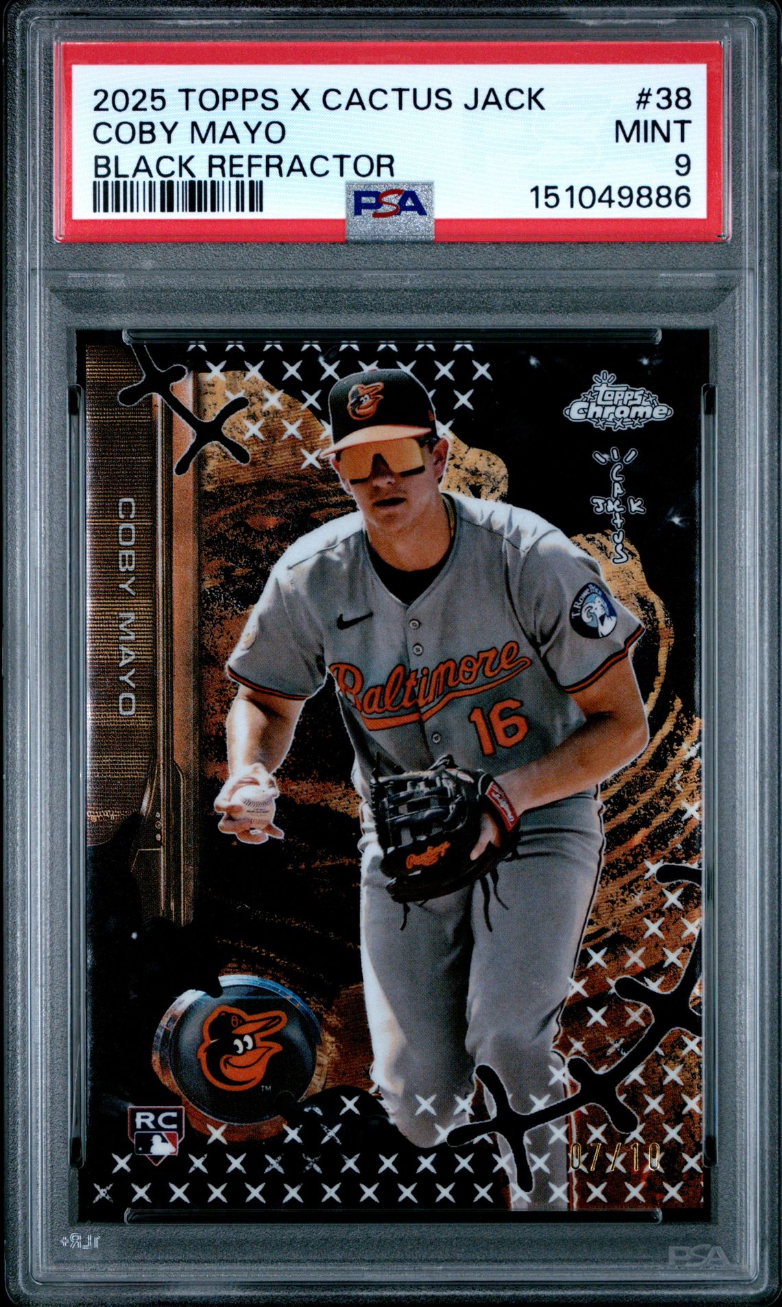 2025 Topps Chrome X Cactus Jack Coby Mayo #38 (Black Refractor) Mint 9 front