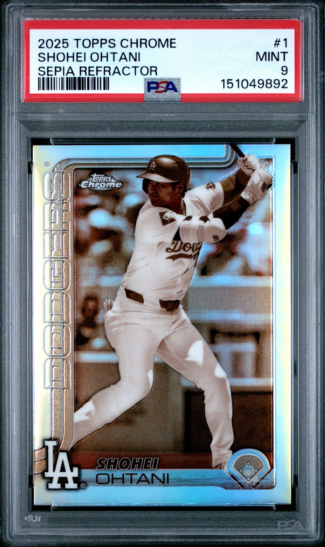 2025 Topps Chrome Shohei Ohtani #1 (Sepia Refractor) Mint 9 front